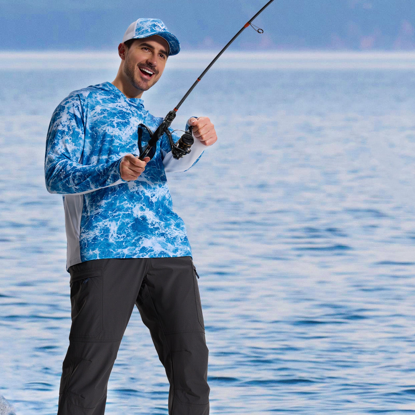 LOOGU Men's 7-Pocket Fishing Pant-Gray H80