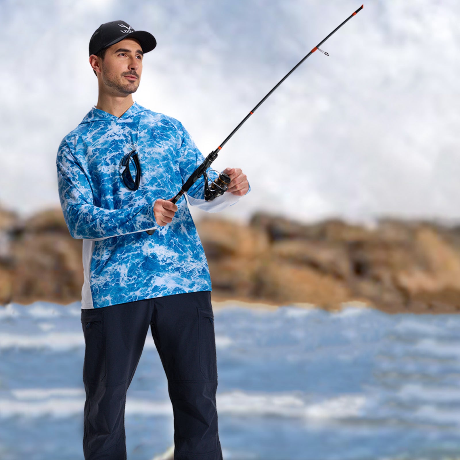 LOOGU Men's 7-Pocket Fishing Pant-Navy H80