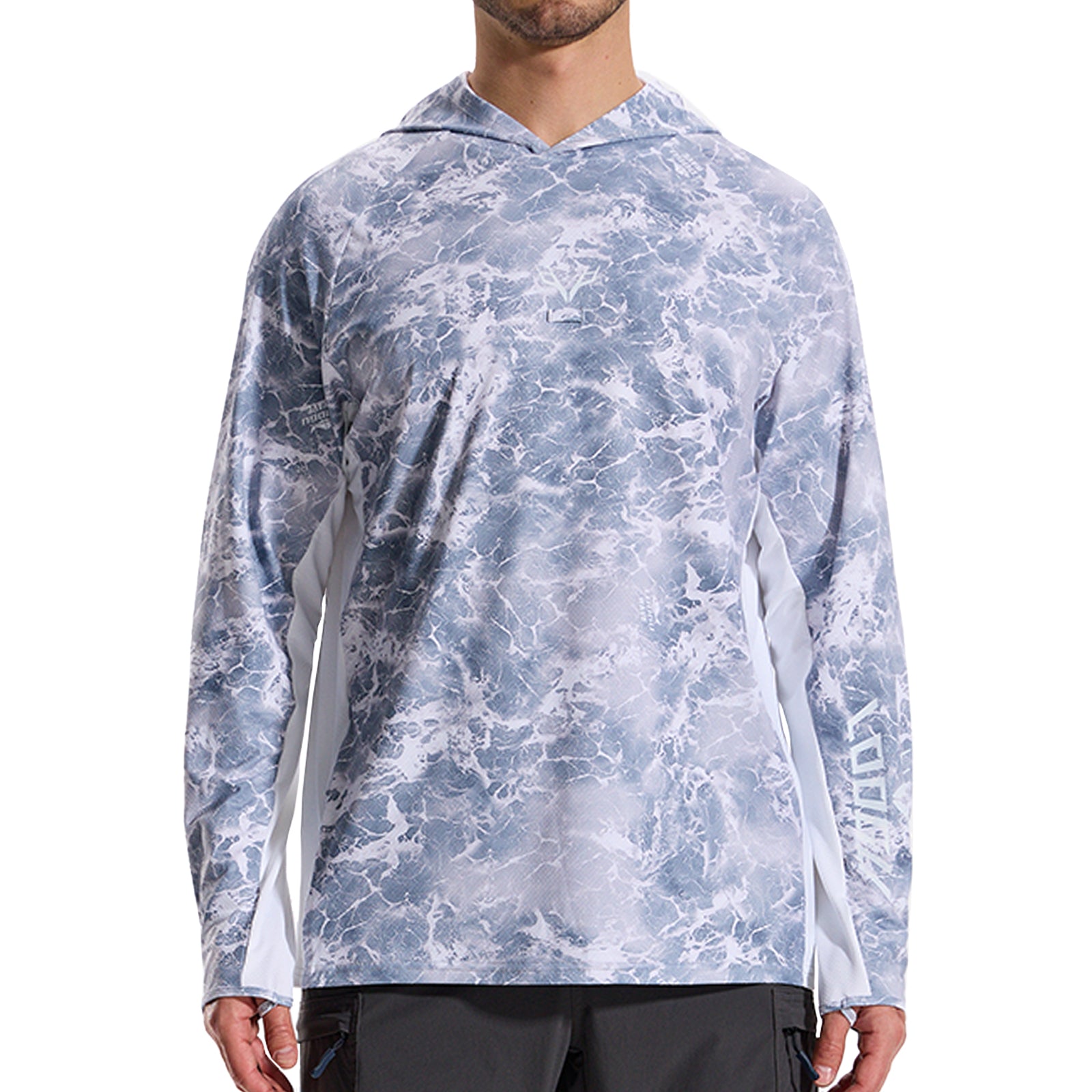 LOOGU Men’s Fishing Hoodie-Wave Grey T71-LG