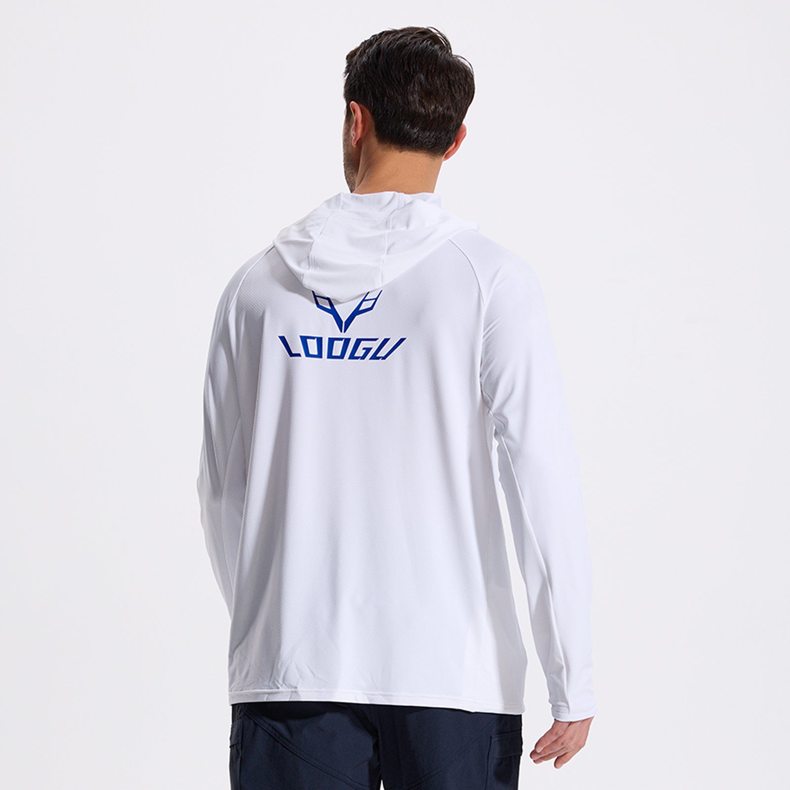 LOOGU Men’s Fishing Hoodie-White T71-LG