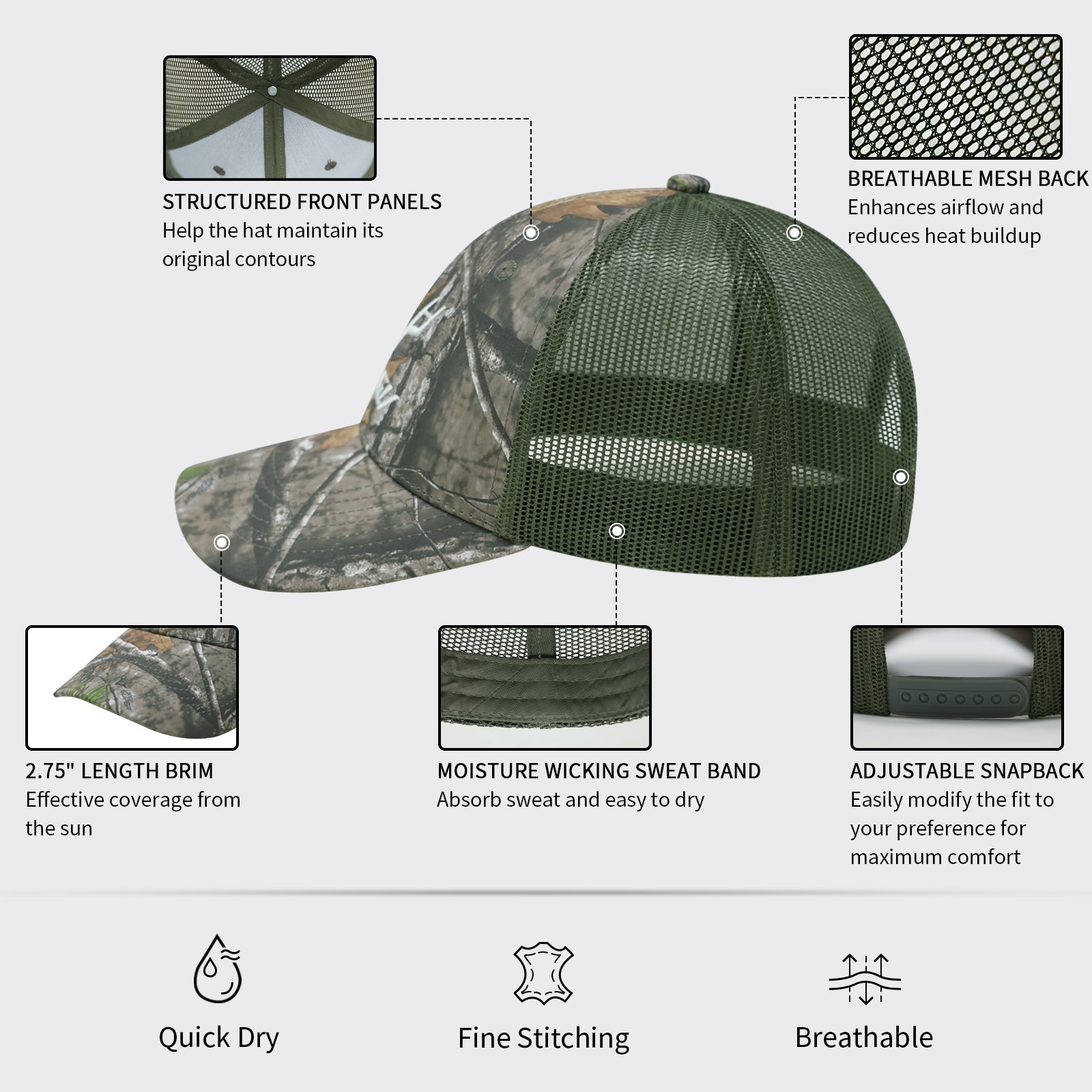 LOOGU Trucker Hat-Super Tree Camo Green Net C10
