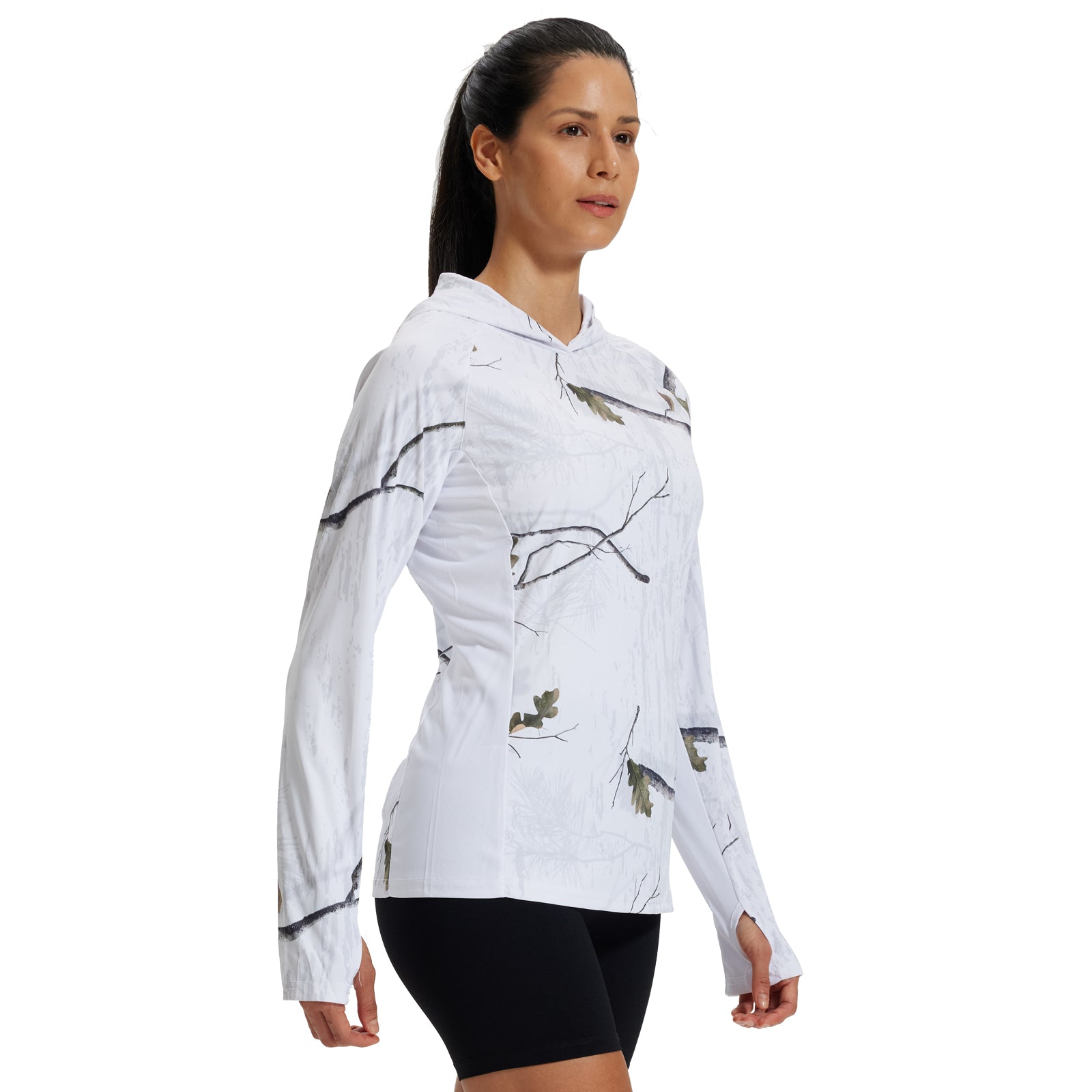 LOOGU Women's UPF 50+ Hoodies Shirts Snow White WT71