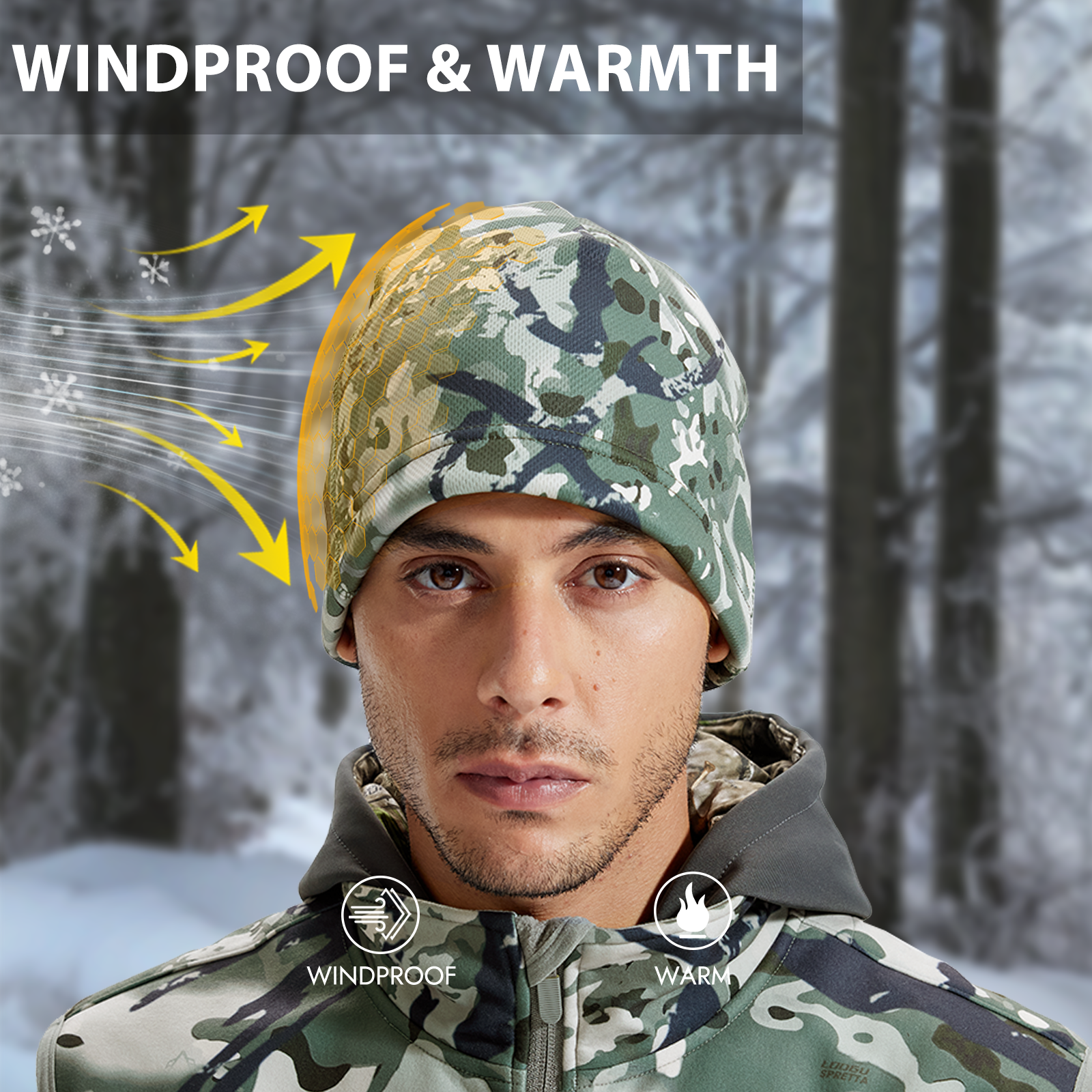 LOOGU Unisex Camo Beanie Hat for Hunting B09