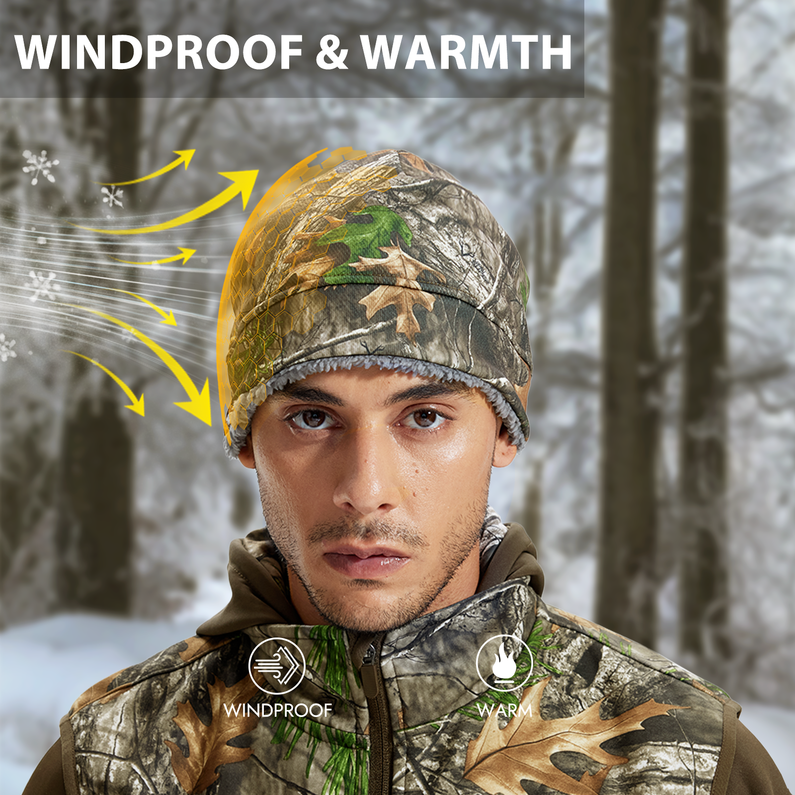 LOOGU Unisex Camo Beanie Hat for Hunting B11