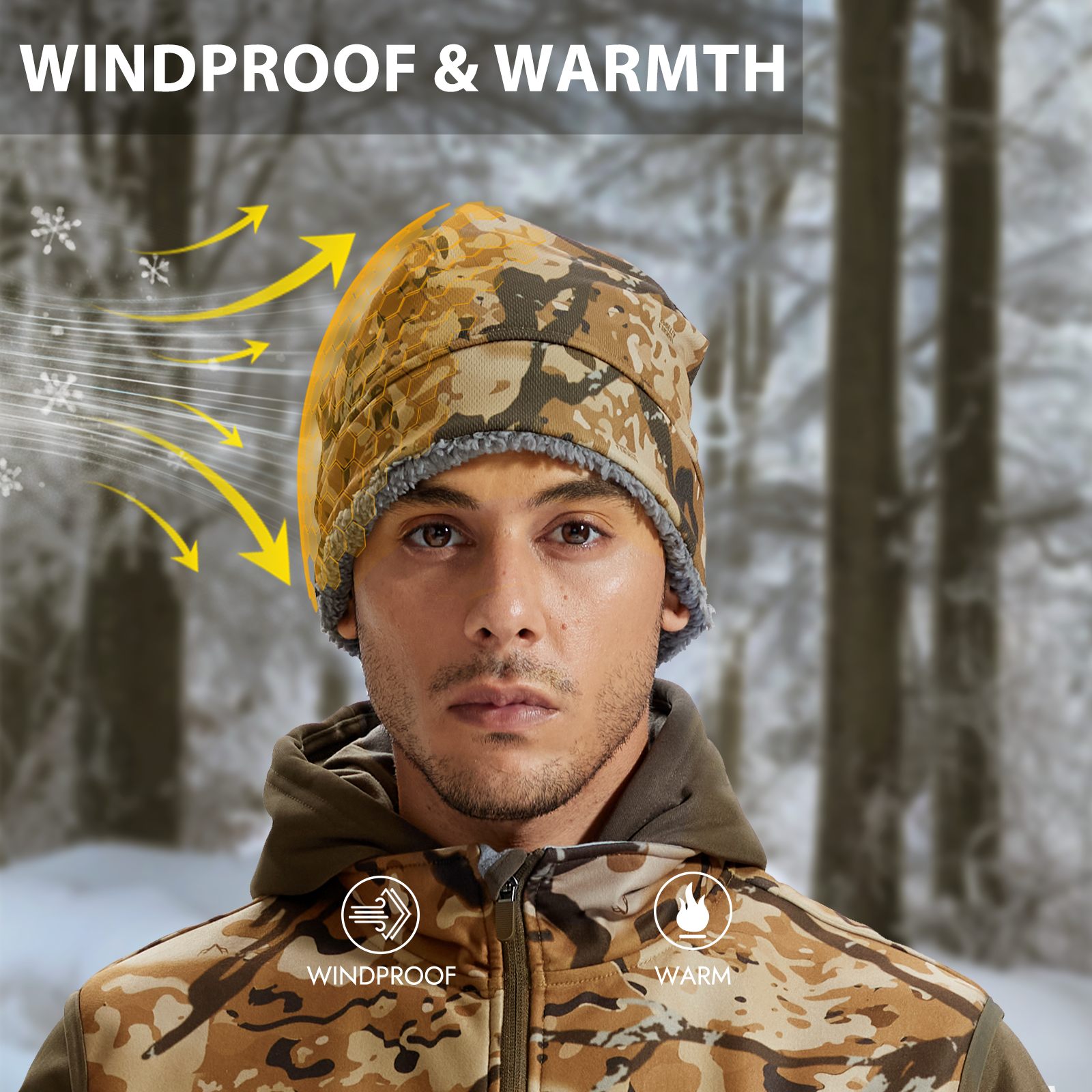 LOOGU Unisex Camo Beanie Hat for Hunting B11