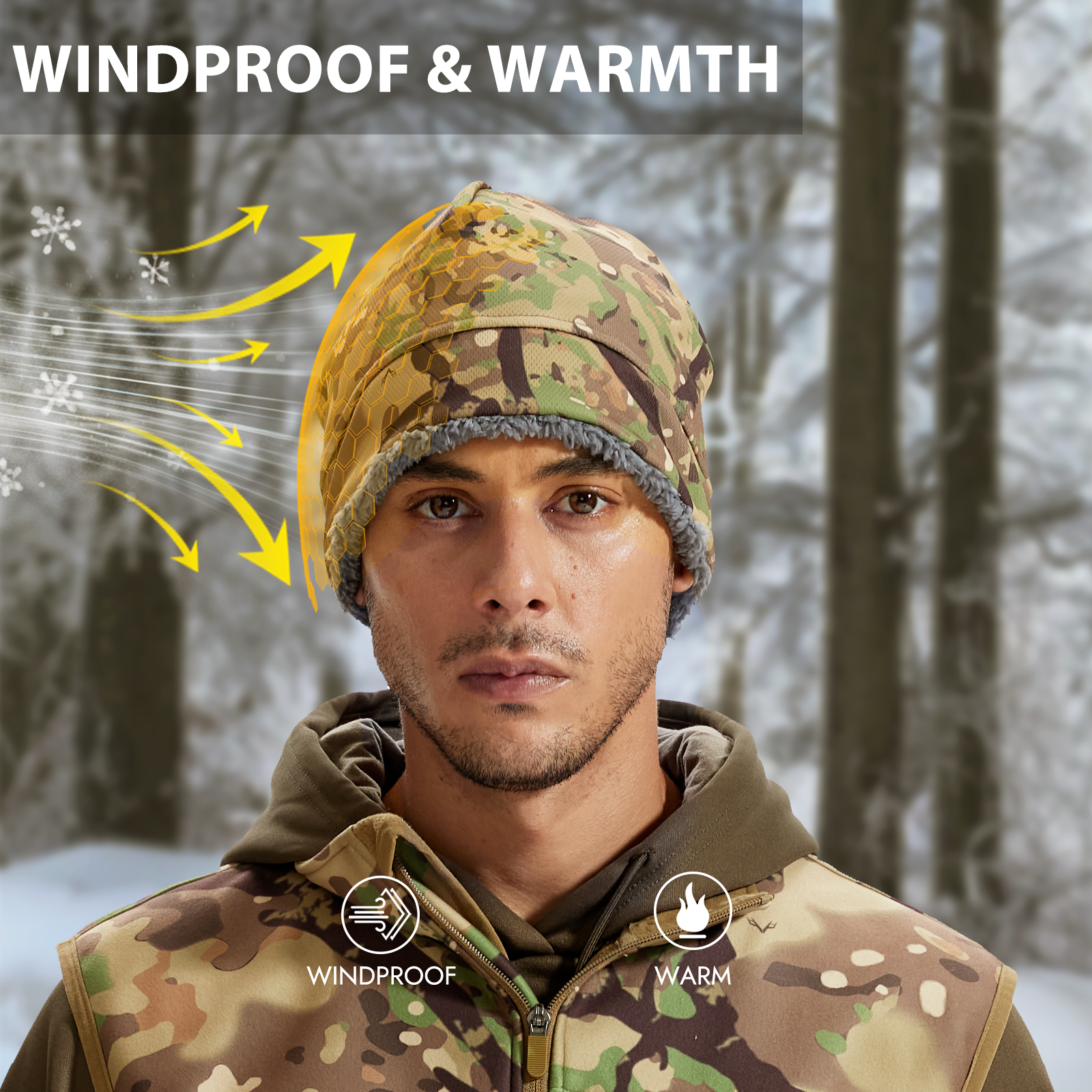 LOOGU Unisex Camo Beanie Hat for Hunting B11