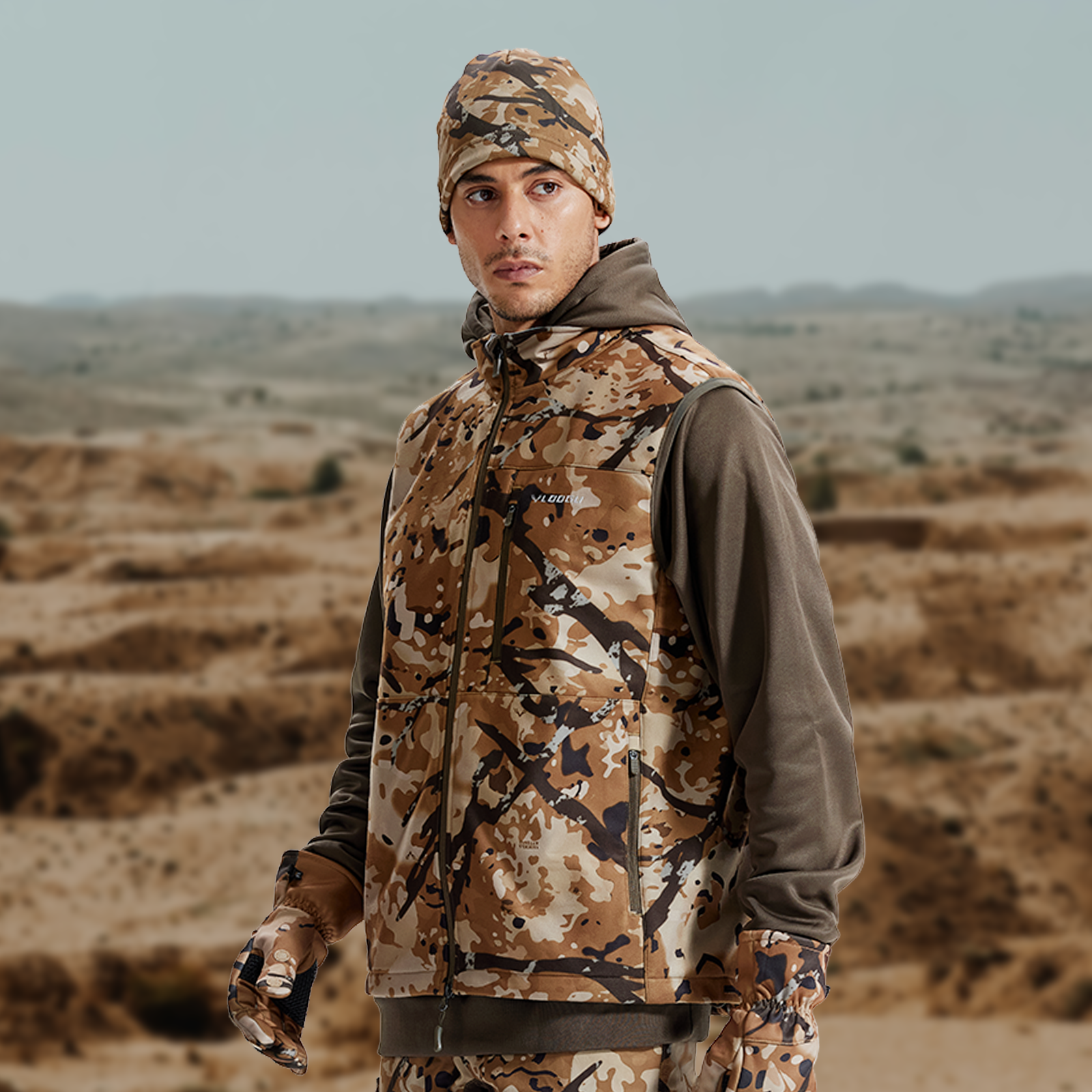 LOOGU Unisex Camo Beanie Hat for Hunting B09