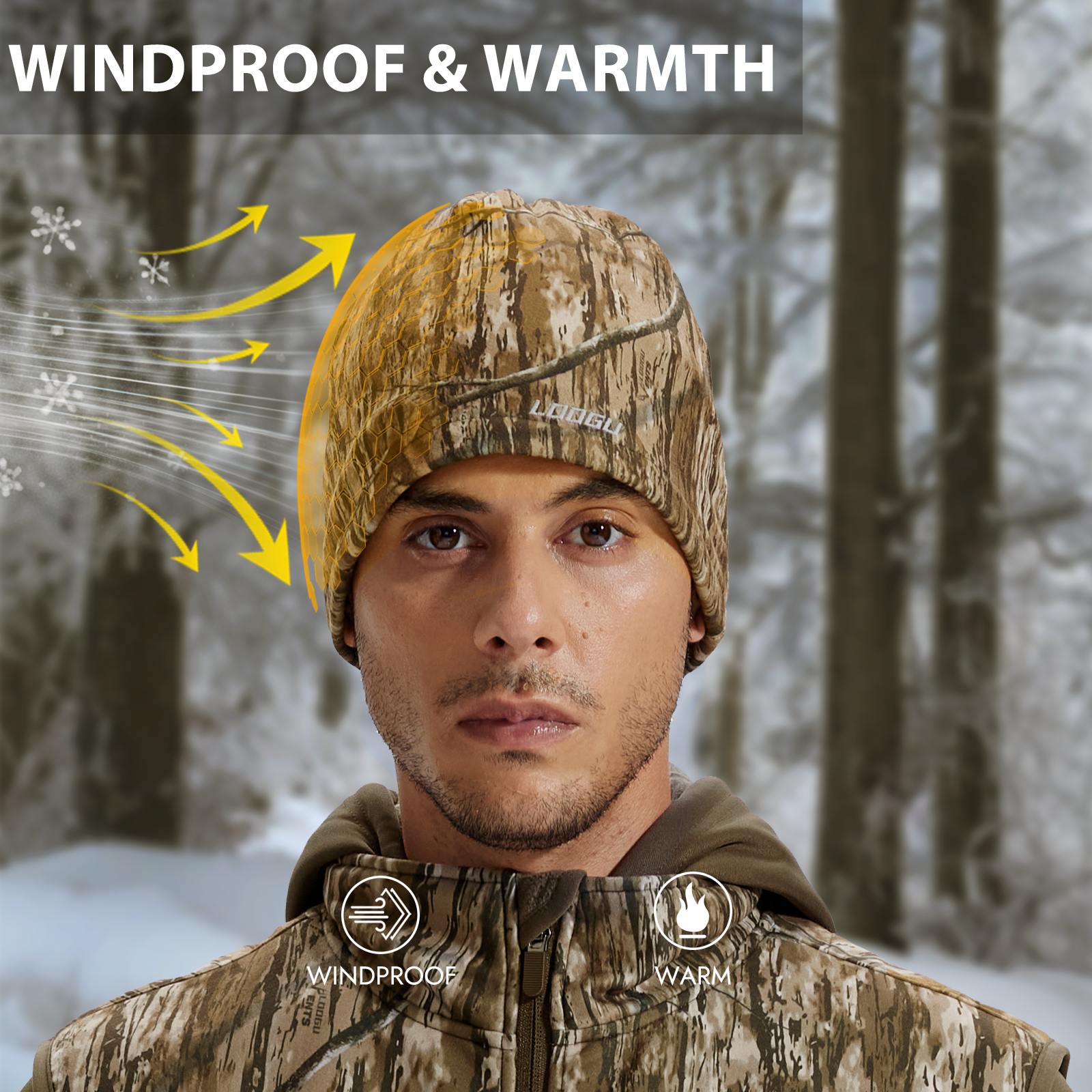 LOOGU Unisex Camo Beanie Hat for Hunting B10