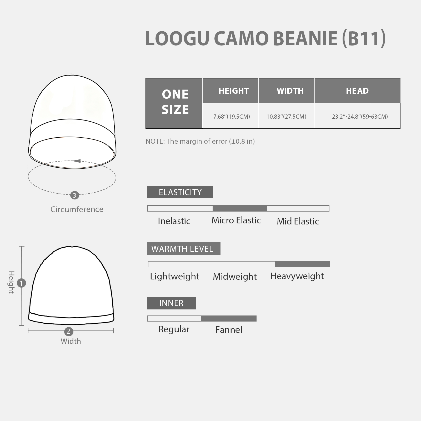 LOOGU Unisex Camo Beanie Hat for Hunting B11