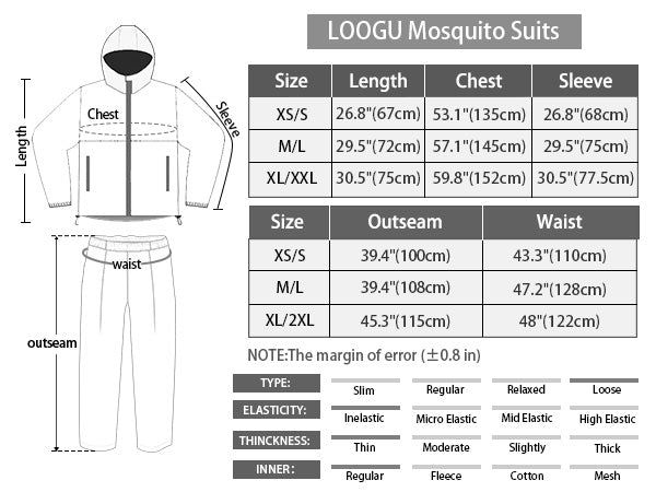 LOOGU Men's Hooded Mosquito Suit-Super Tree Camo