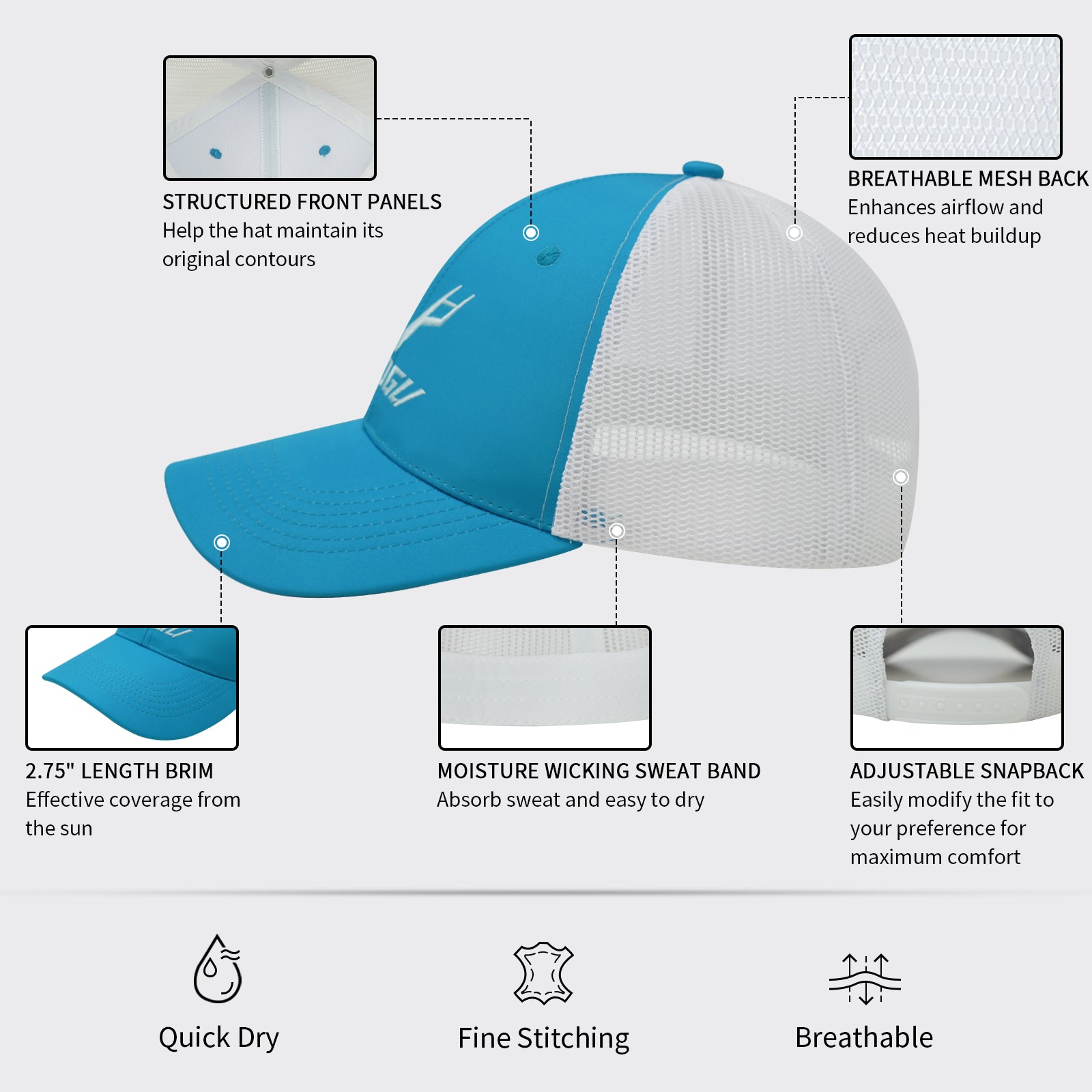 LOOGU Trucker Cap Adjustable Baseball Unisex C10