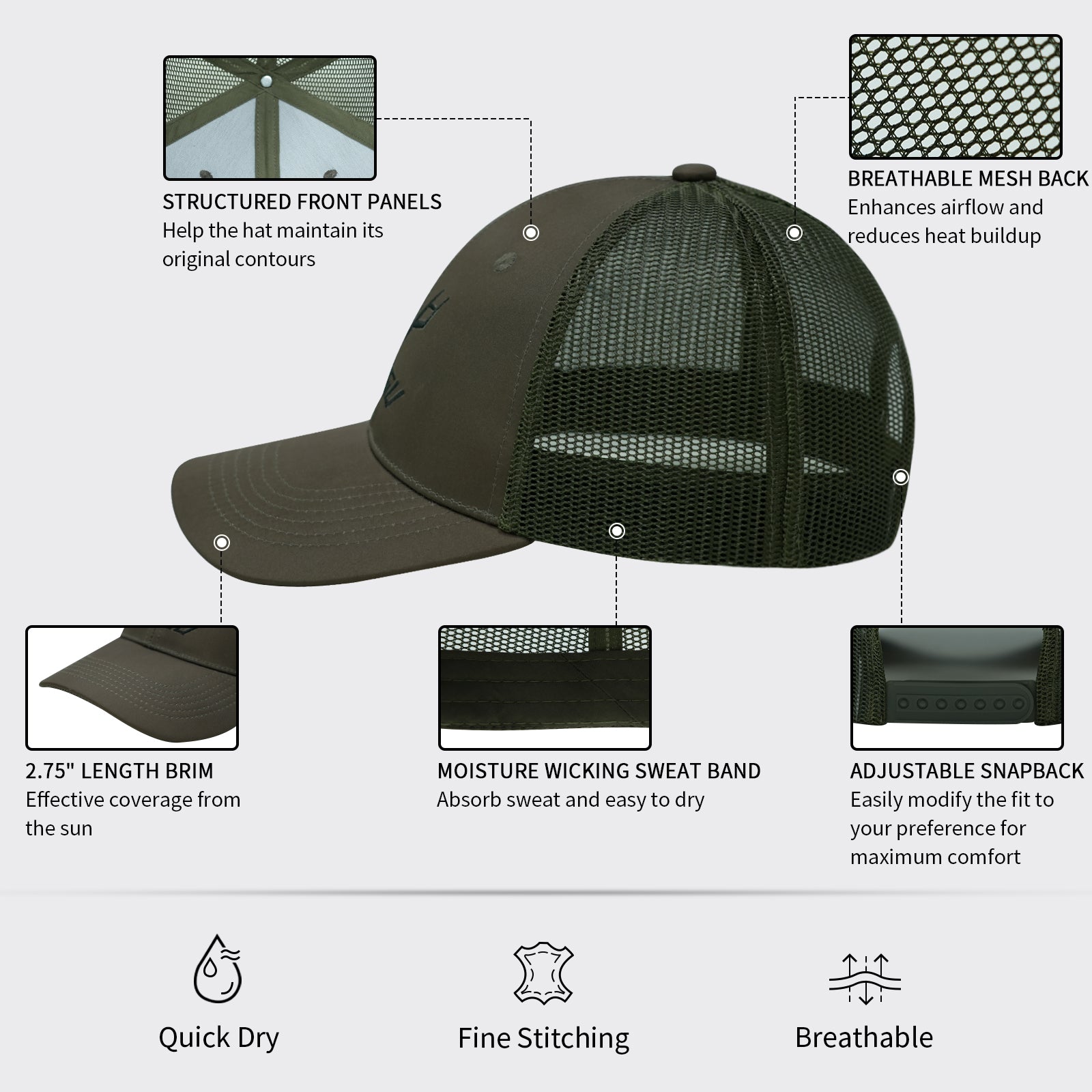 LOOGU Trucker Cap Adjustable Baseball Unisex C10