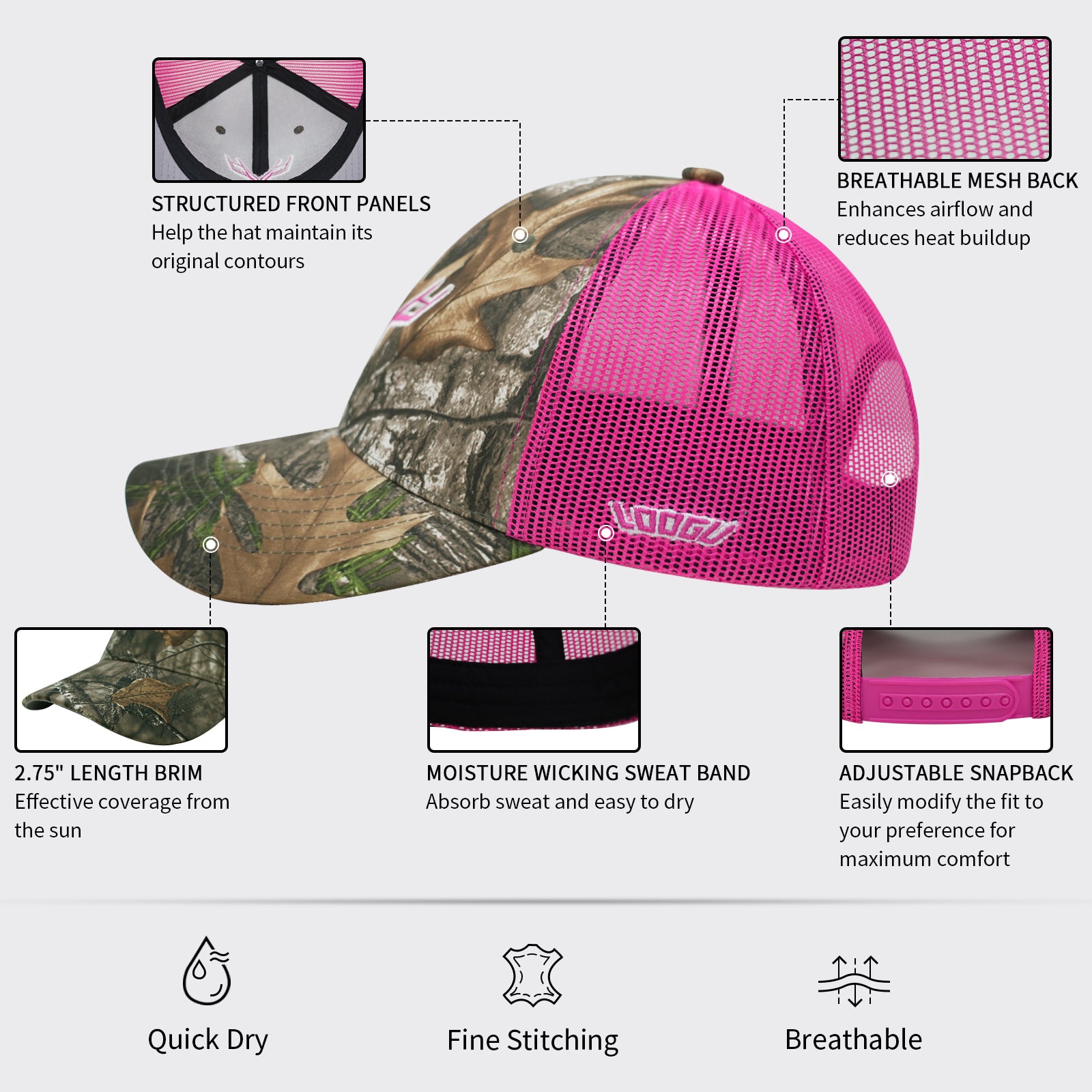 LOOGU Trucker Cap Snapback Hats Unisex C11