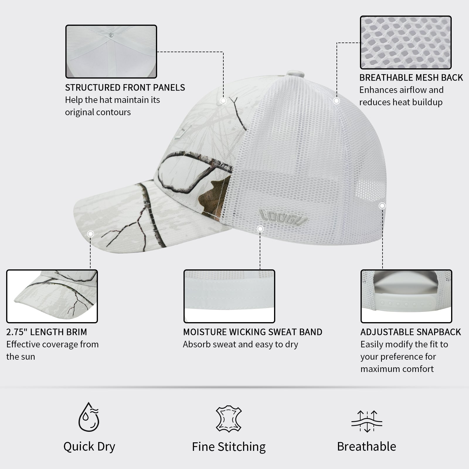 LOOGU Trucker Cap Snapback Hats Unisex C11