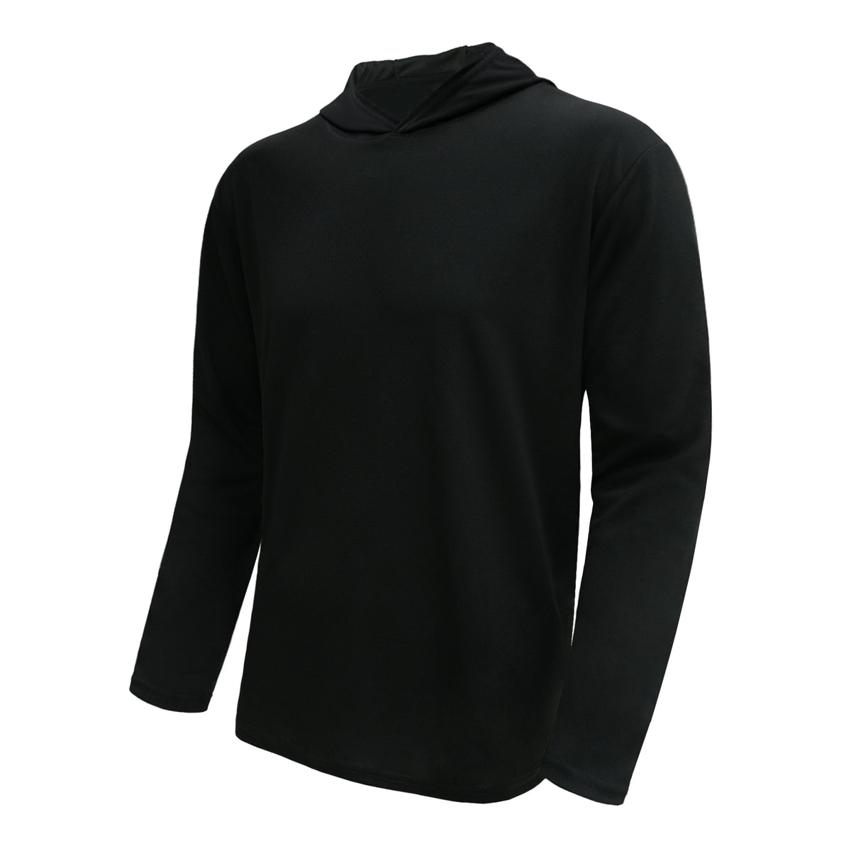 LOOGU Workout Shirts With Hood Long Sleeve White T50-1
