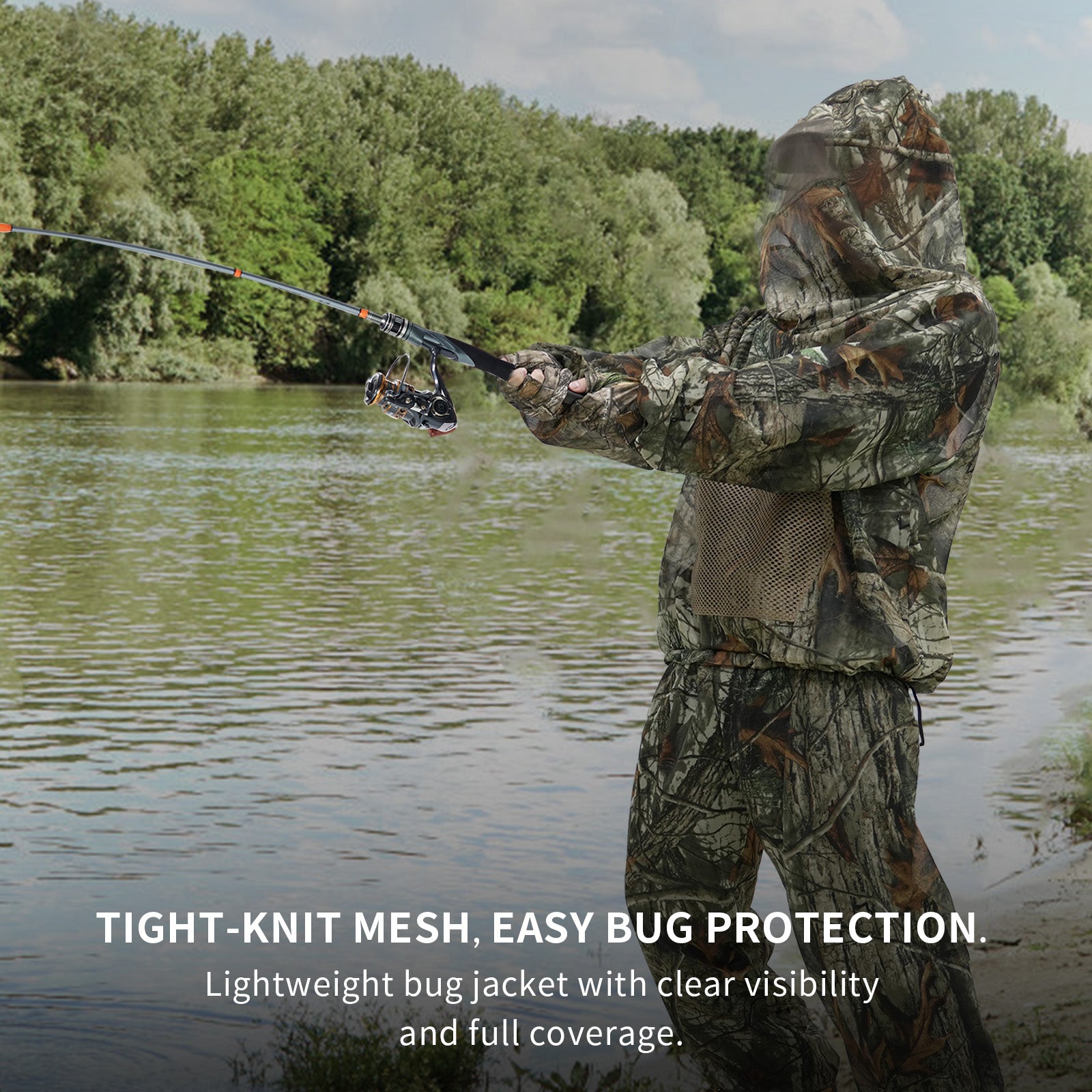 LOOGU Men's Hooded Mosquito Suit-Super Tree Camo