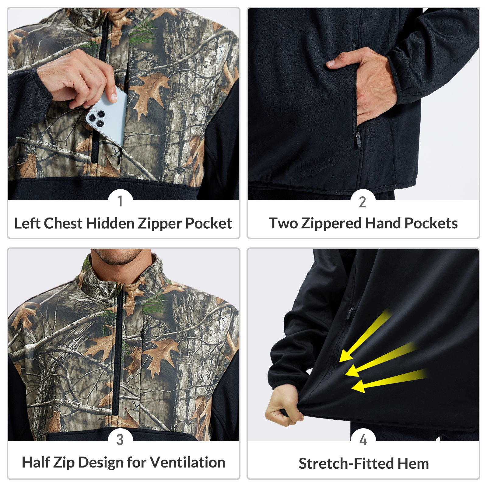 LOOGU Half Zip Hunting Fleece Pullover D30