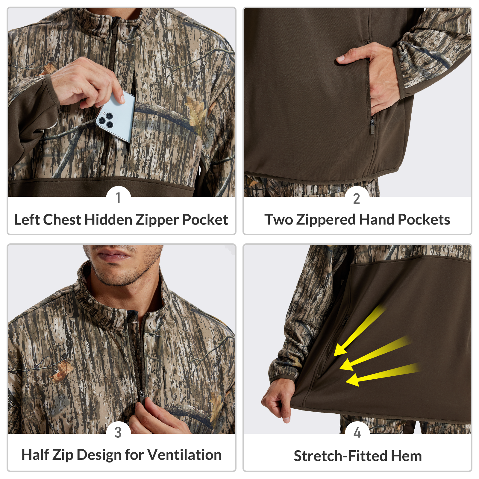 LOOGU Half Zip Hunting Fleece Pullover D30