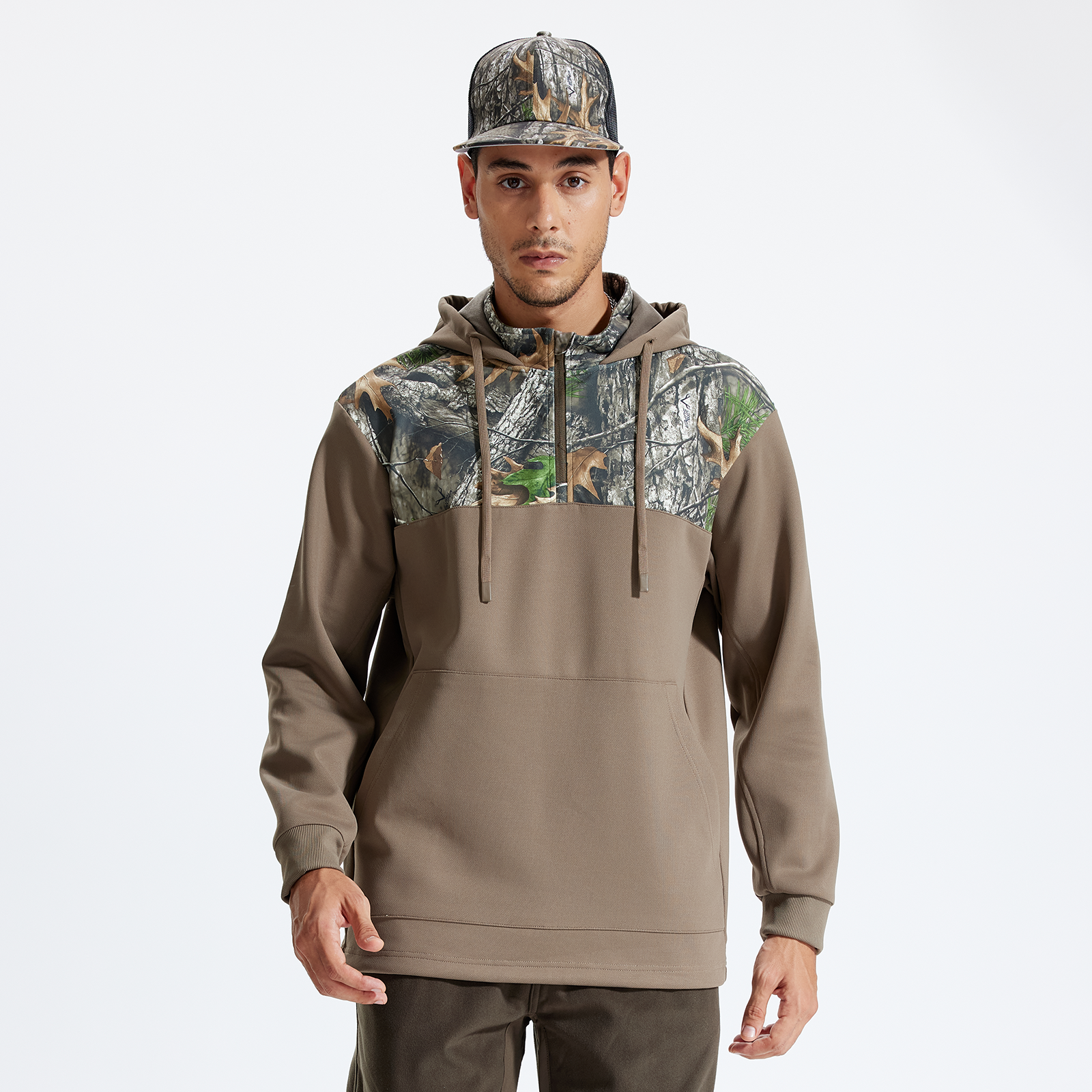 LOOGU Camo Hoodies Fleece Lining Performance Insulation Pullover D50-2
