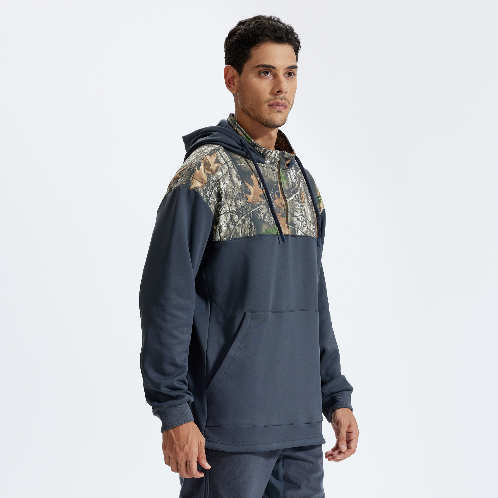 LOOGU Camo Hoodies Fleece Lining Performance Insulation Pullover D50-1