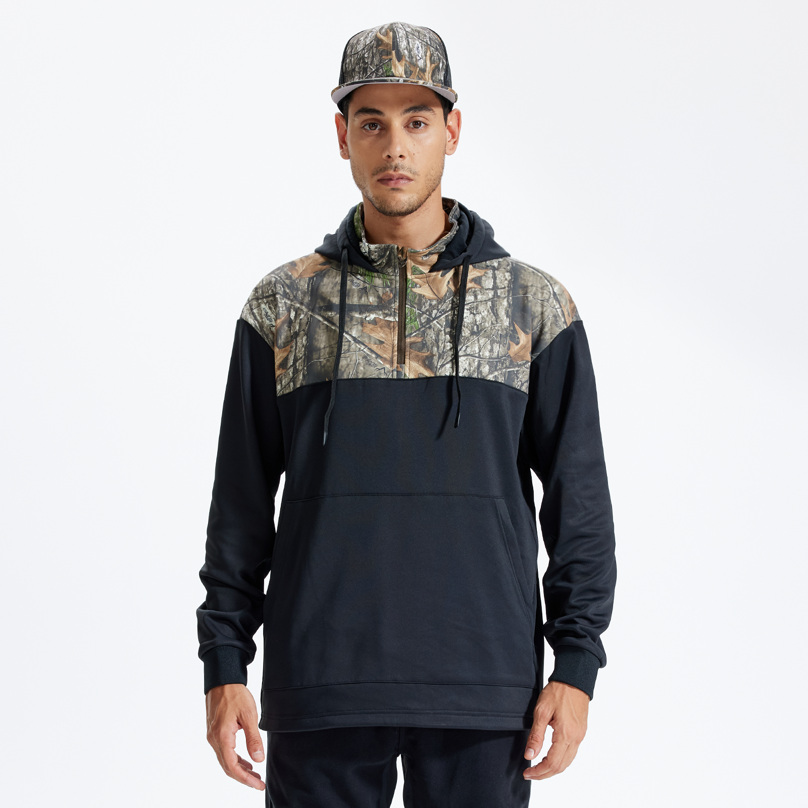 LOOGU Camo Hoodies Fleece Lining Performance Insulation Pullover D50-1
