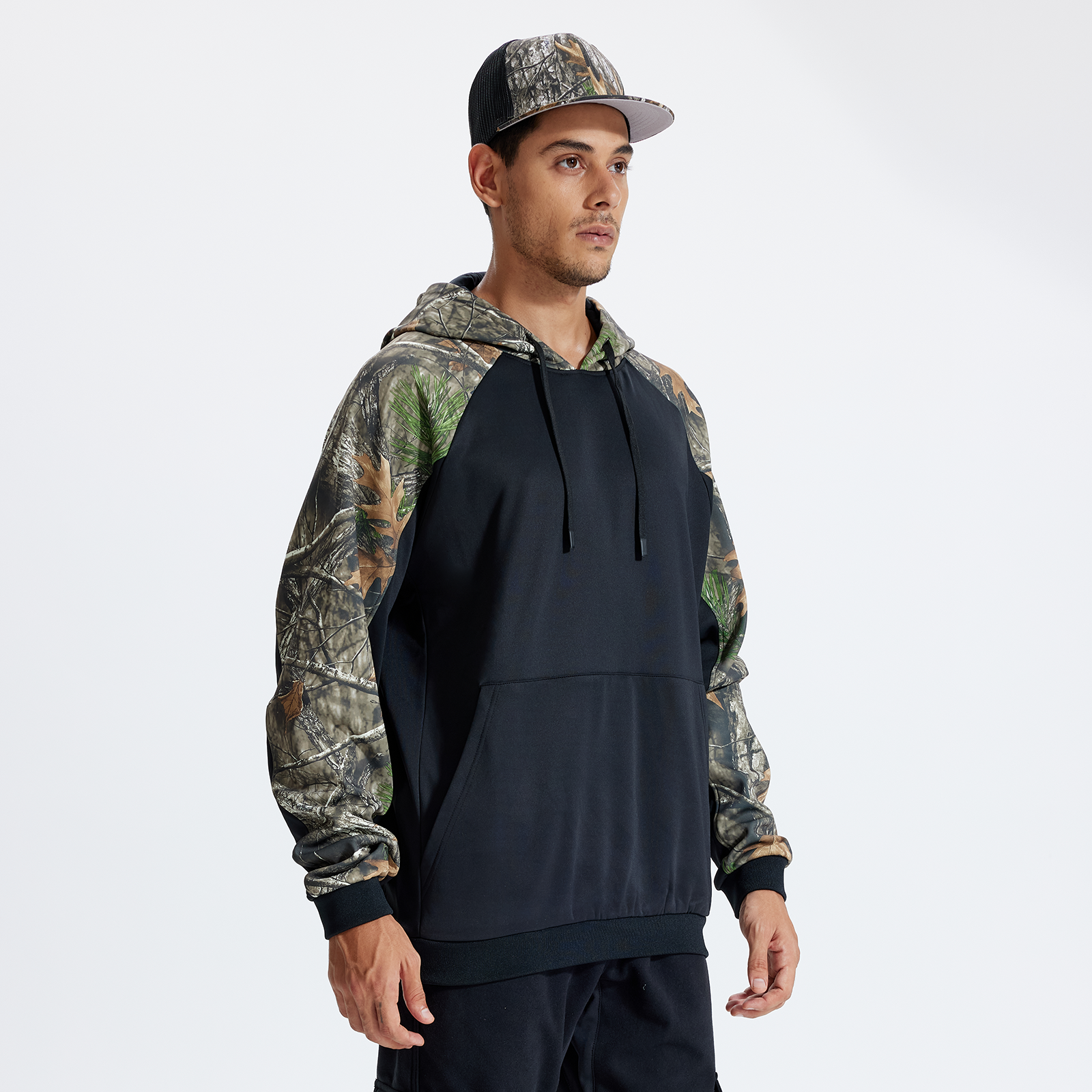 LOOGU Camo Hoodies Fleece Lining Casual Pullover D61