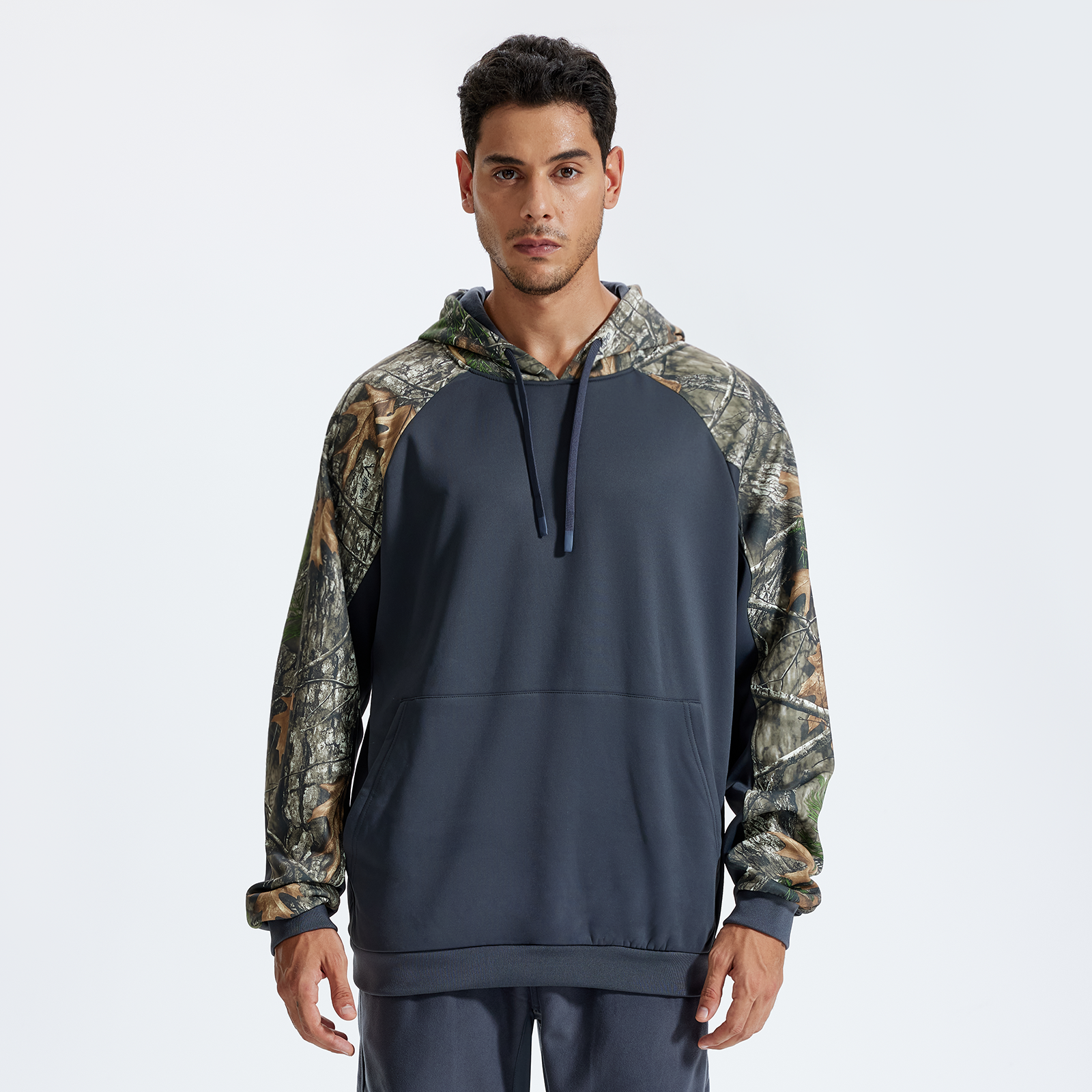 LOOGU Camo Hoodies Fleece Lining Casual Pullover D61