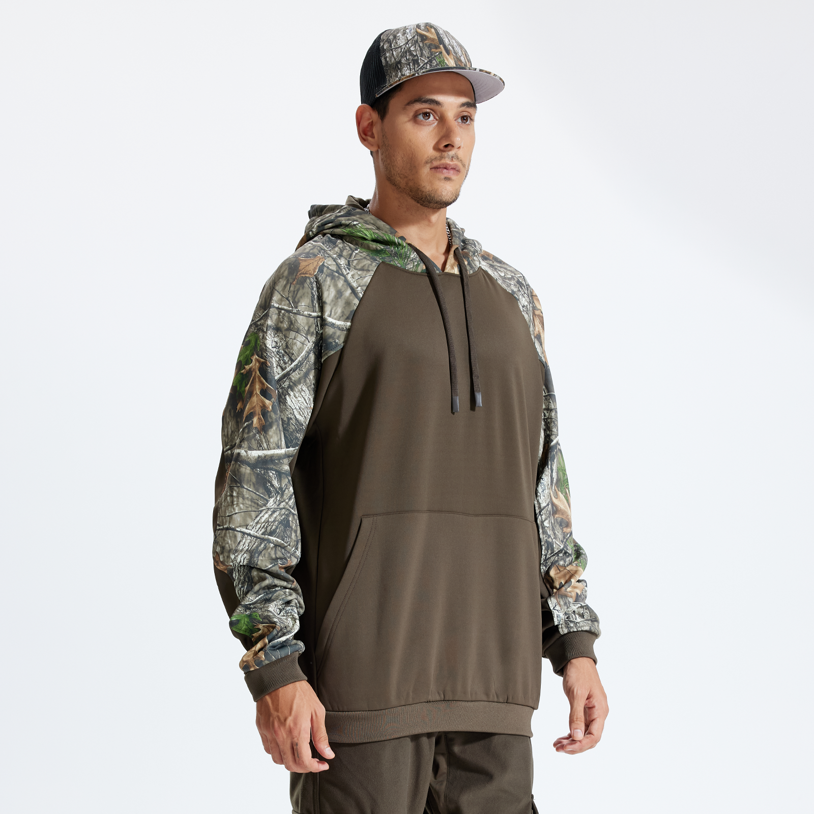 LOOGU Camo Hoodies Fleece Lining Casual Pullover D61