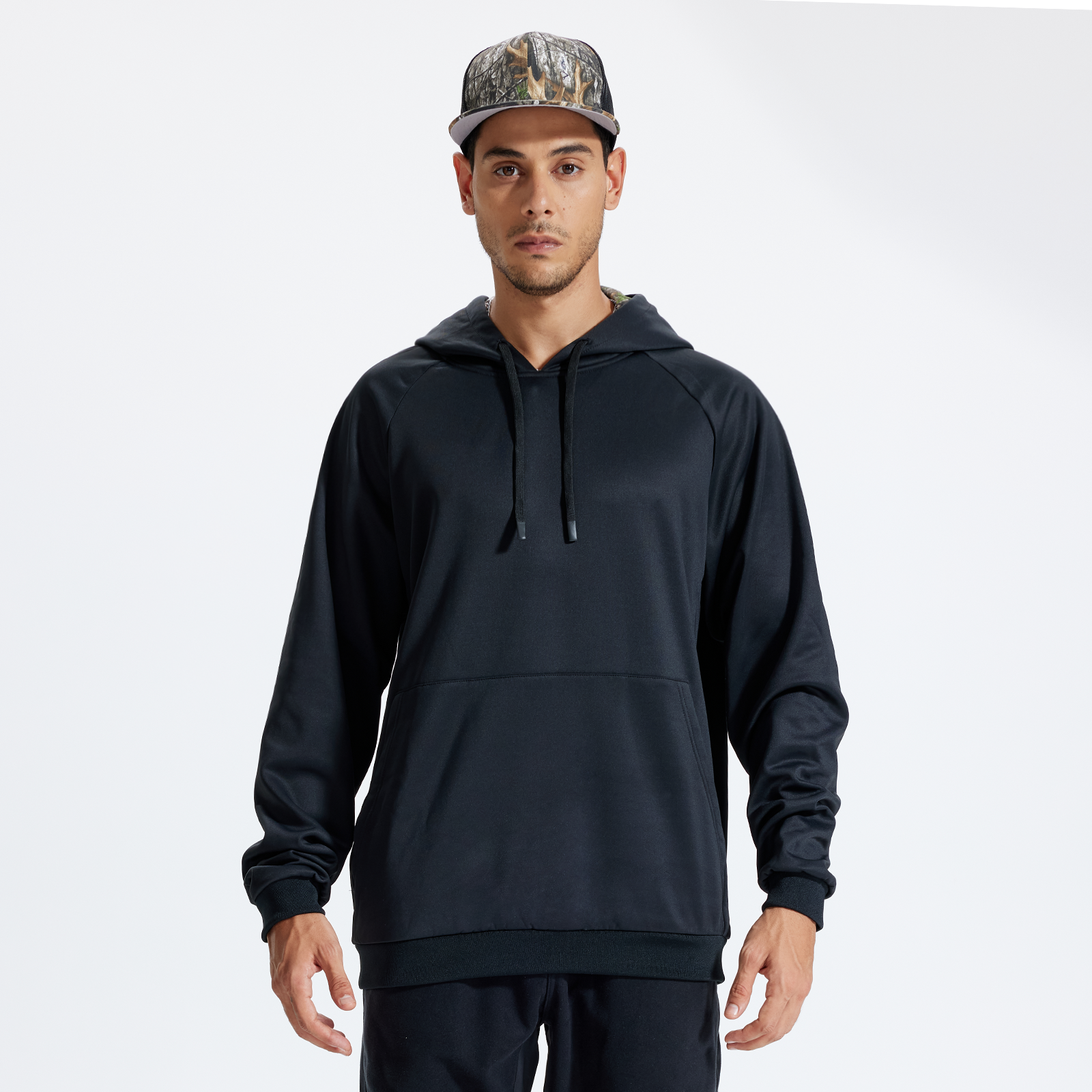 LOOGU Camo Hoodies Fleece Lining Casual Pullover D62