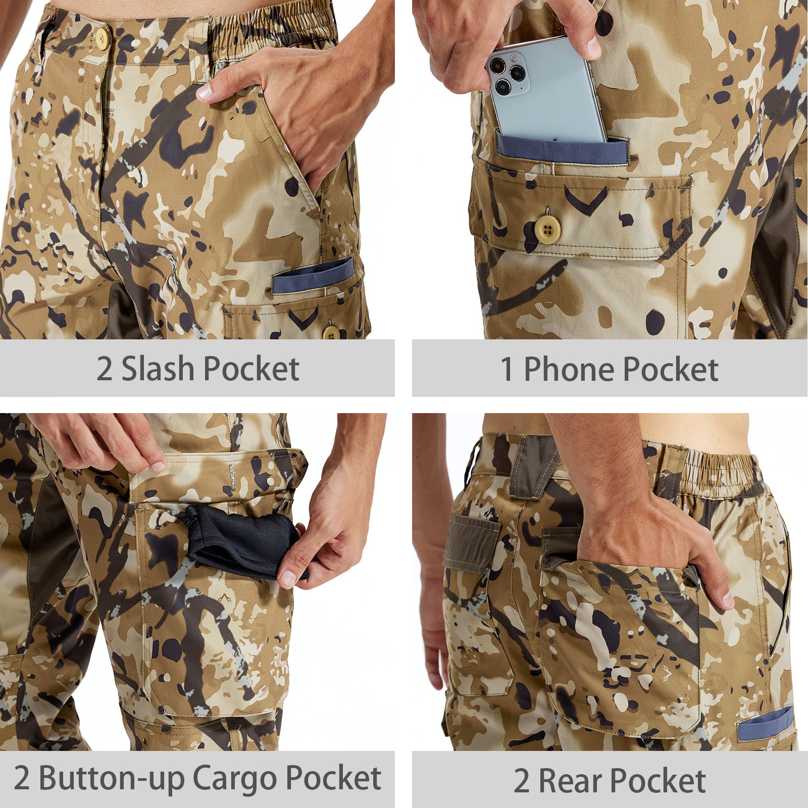 LOOGU Camo Hunting Pants 7 Pockets H30