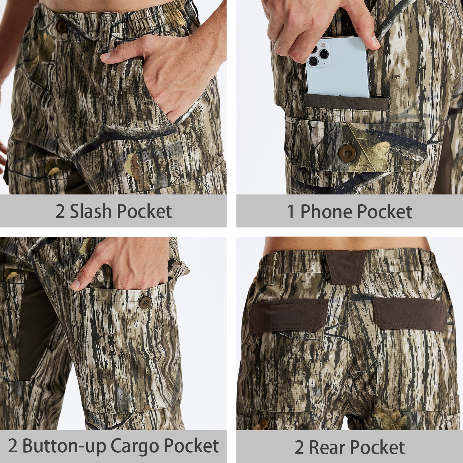 LOOGU Camo Hunting Pants 7 Pockets H30