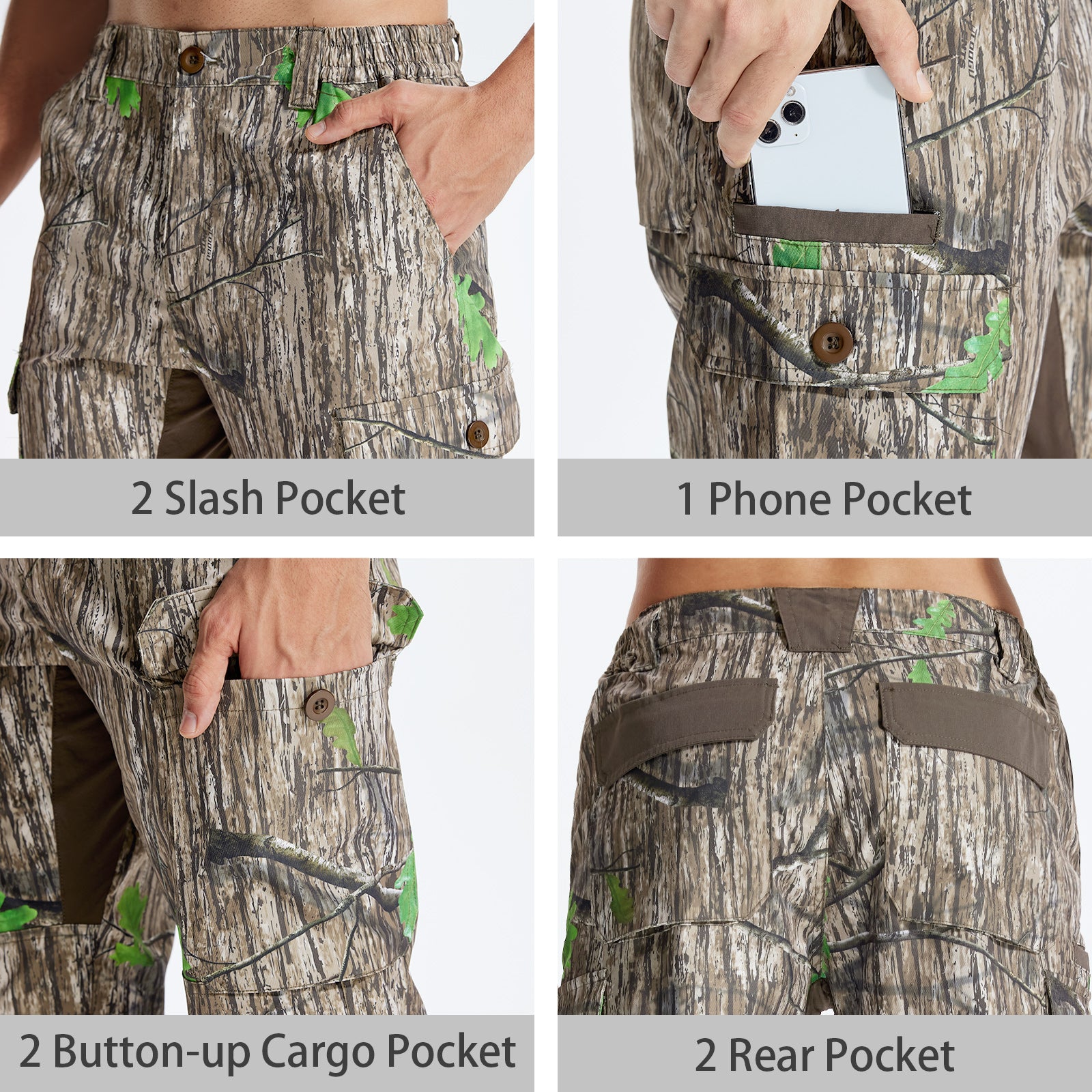 LOOGU Camo Hunting Pants 7 Pockets H30