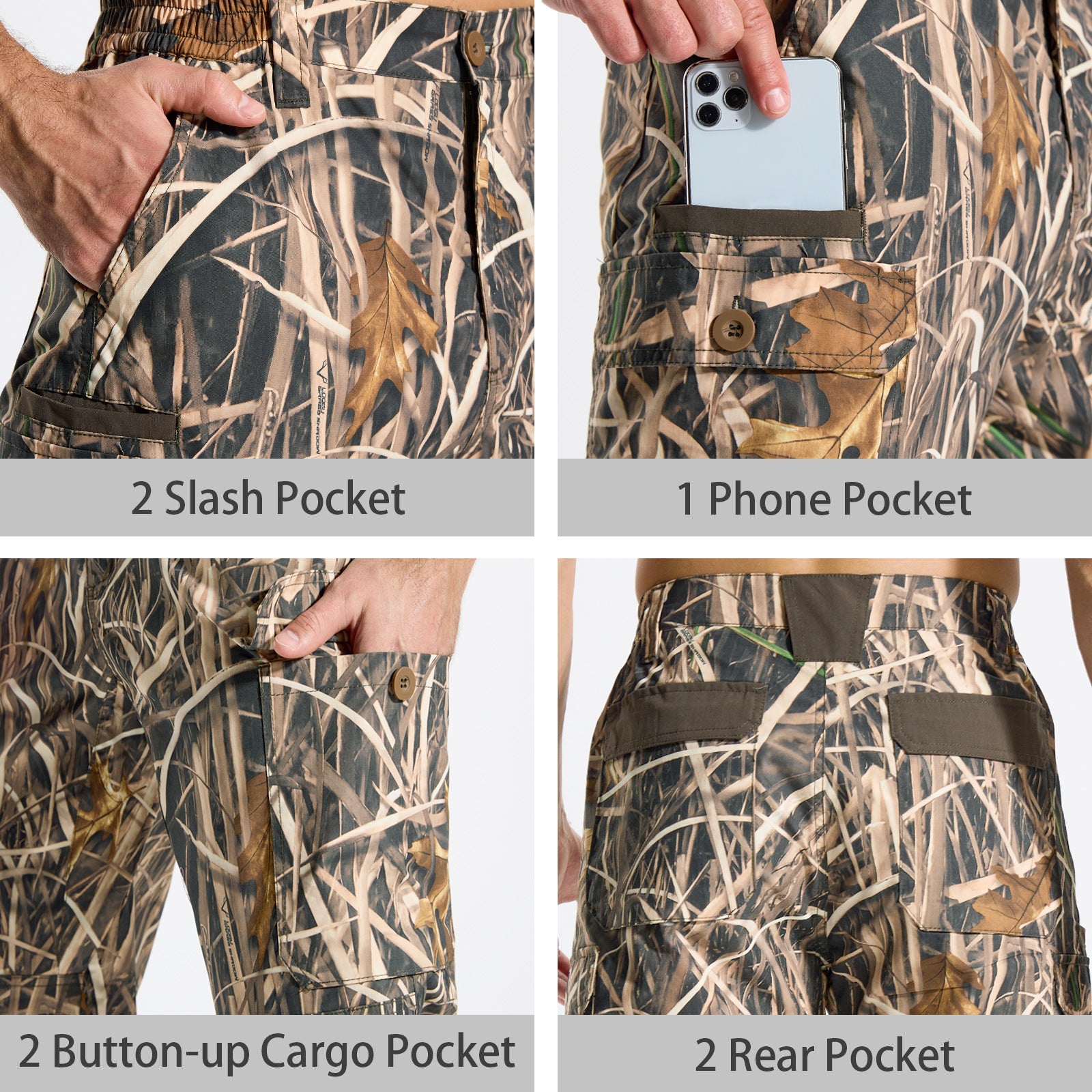 LOOGU Camo Hunting Pants 7 Pockets H30