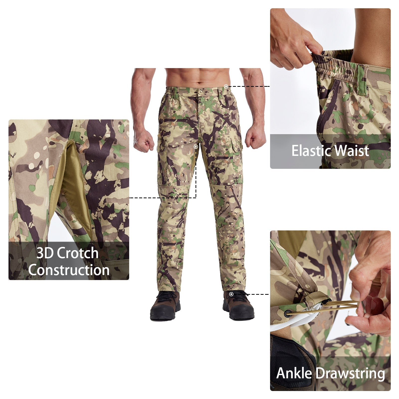 LOOGU Camo Hunting Pants 7 Pockets H30