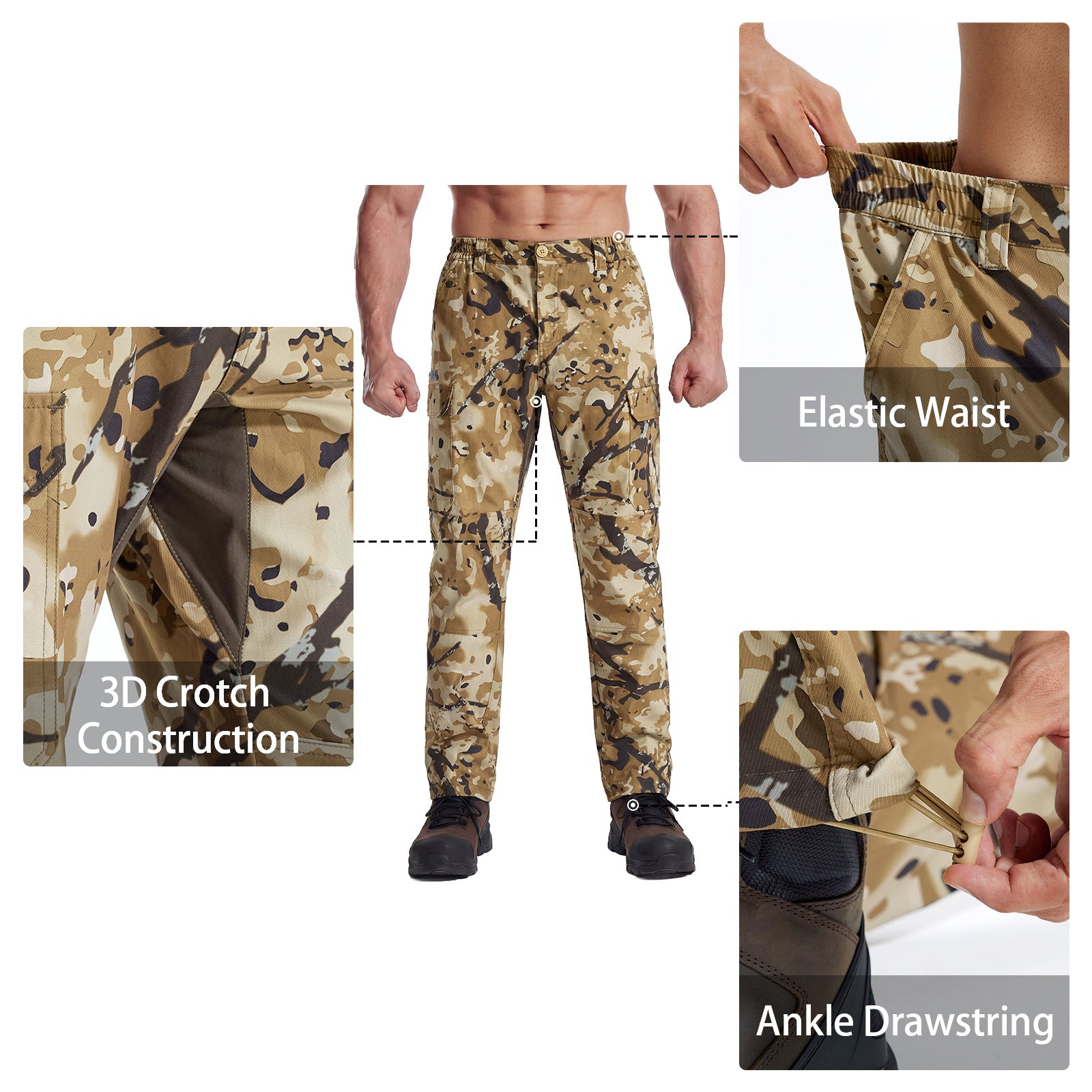 LOOGU Camo Hunting Pants 7 Pockets H30