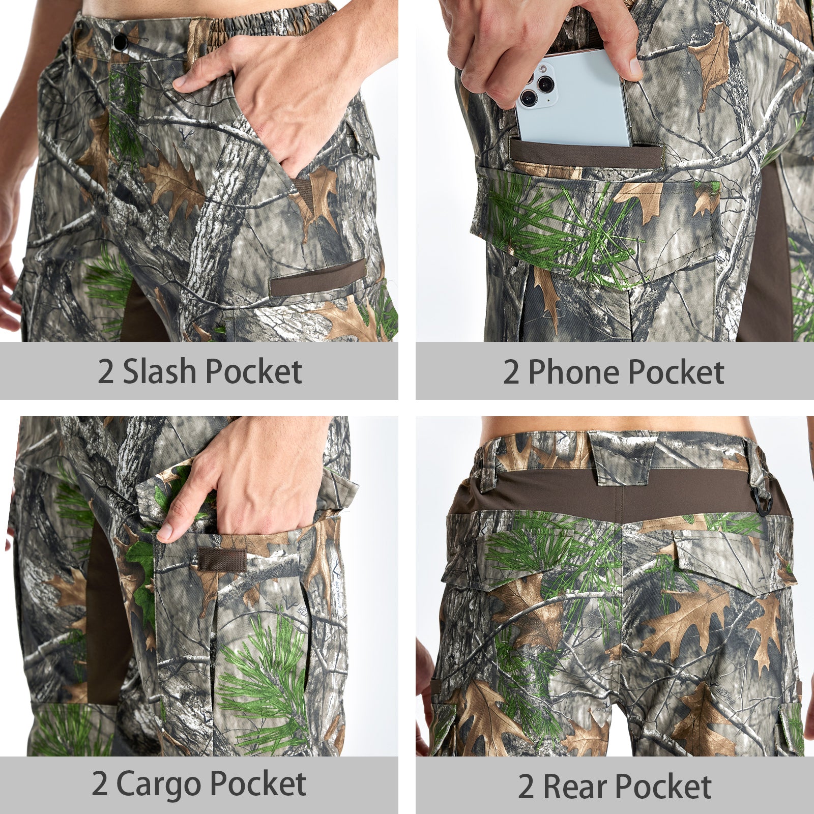 LOOGU Camo Hunting Pants 8 Pockets H61