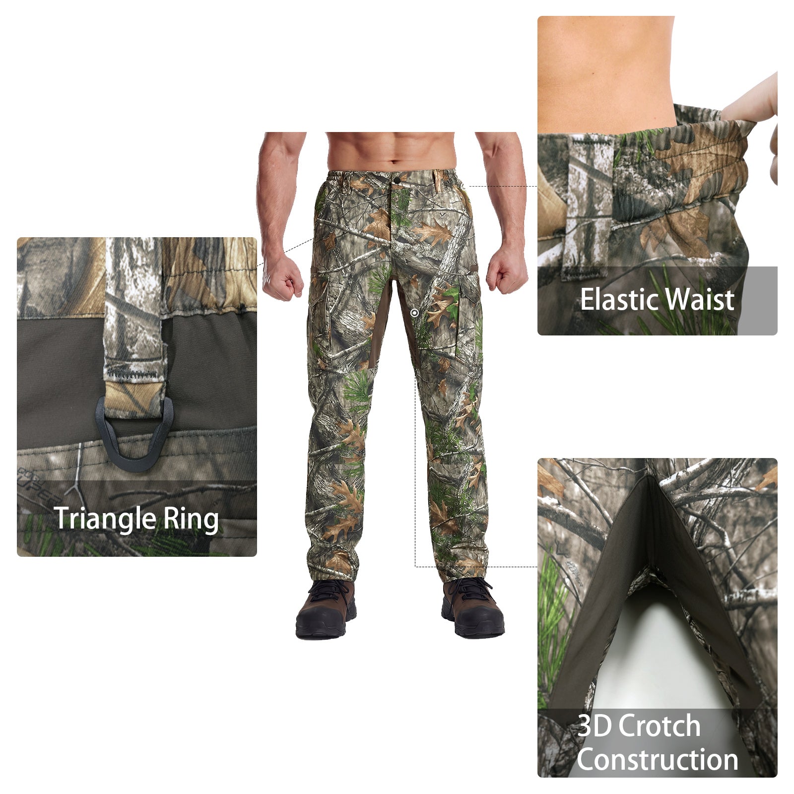 LOOGU Camo Hunting Pants 8 Pockets H61