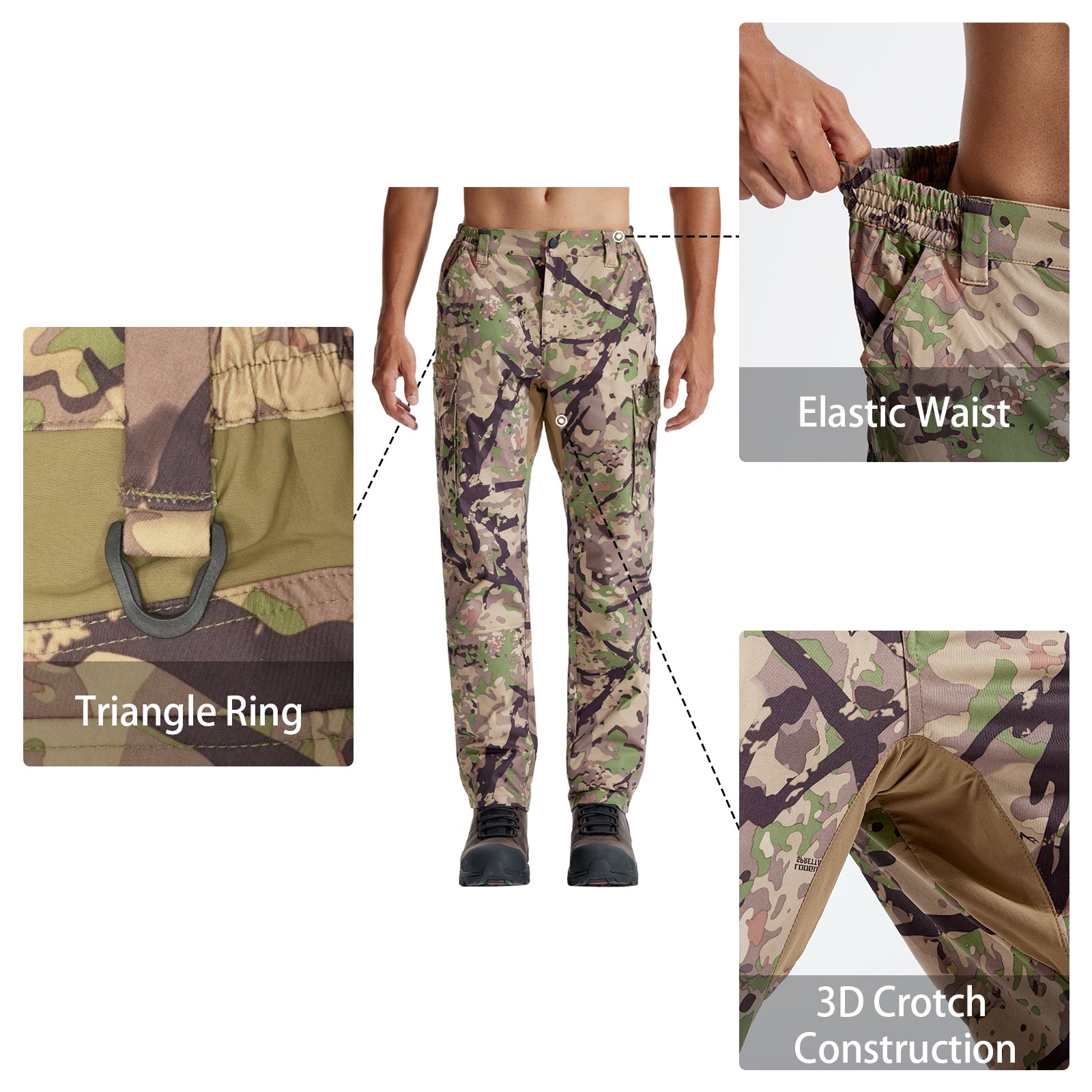 LOOGU Camo Hunting Pants 8 Pockets H61
