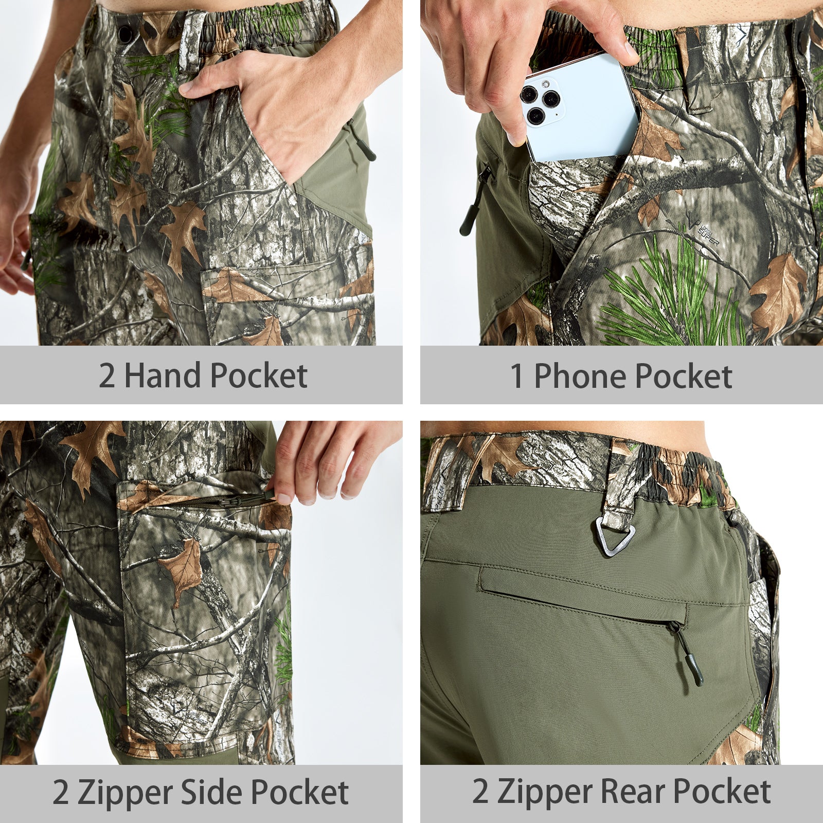 LOOGU Camo Hunting Pants 7 Pockets H70