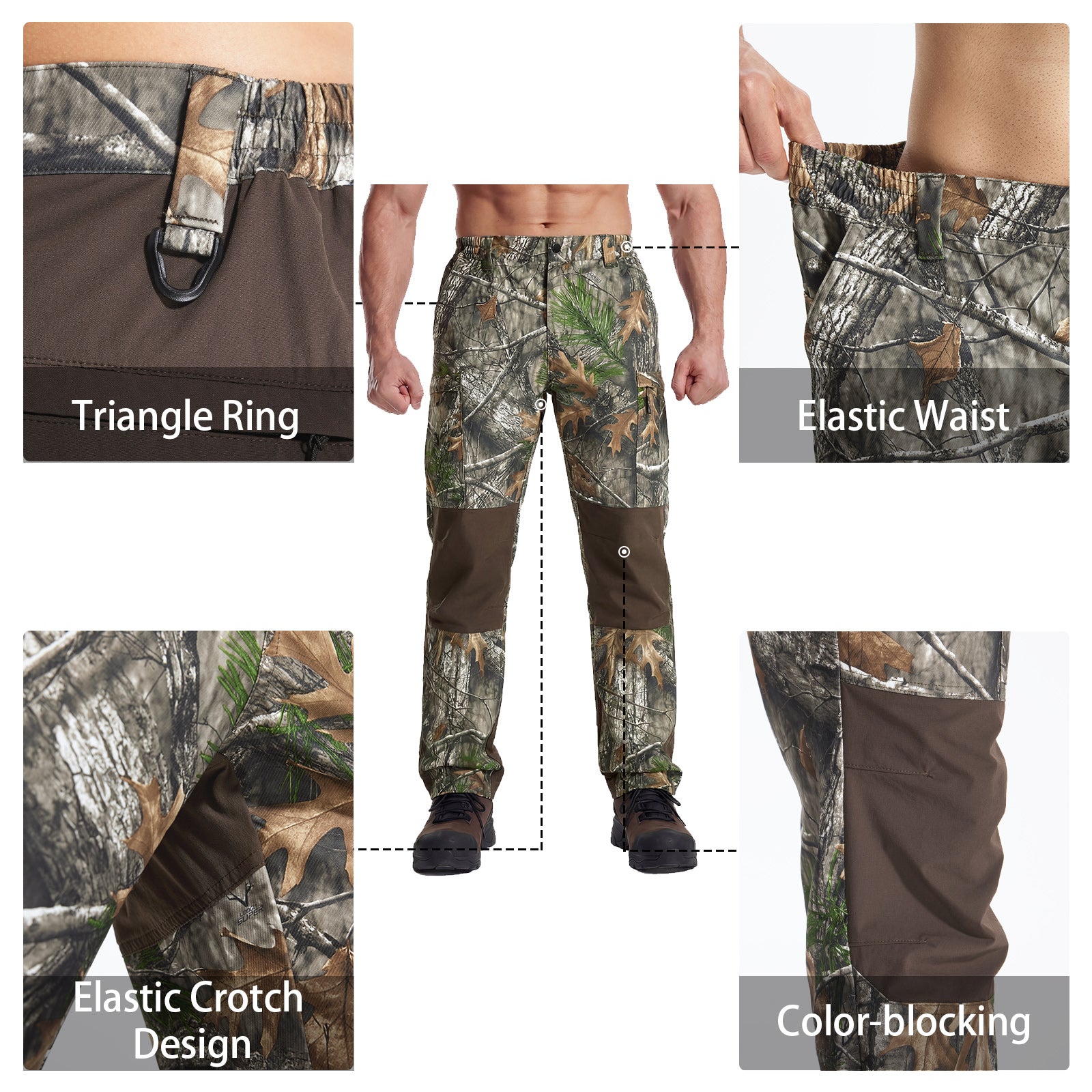 LOOGU Camo Hunting Pants 7 Pockets H70