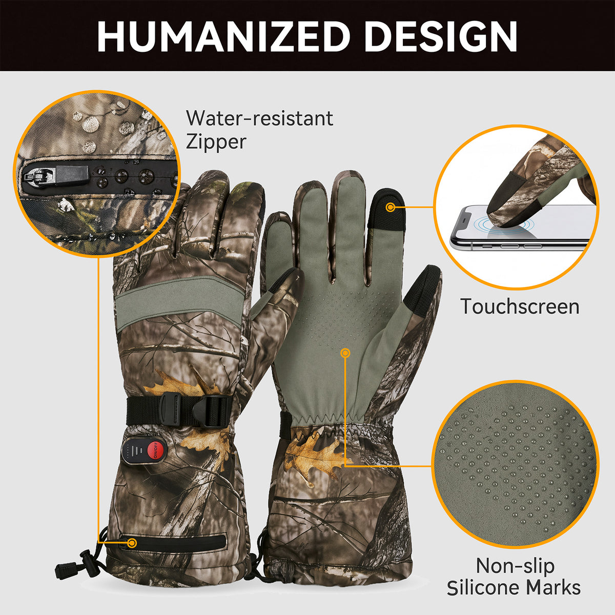 Heated Camo Hunting Gloves HG10