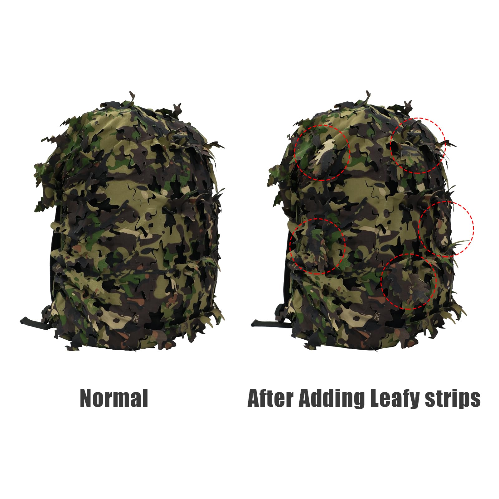 LOOGU Camo Tactical Backpack Cover Oak Leaf