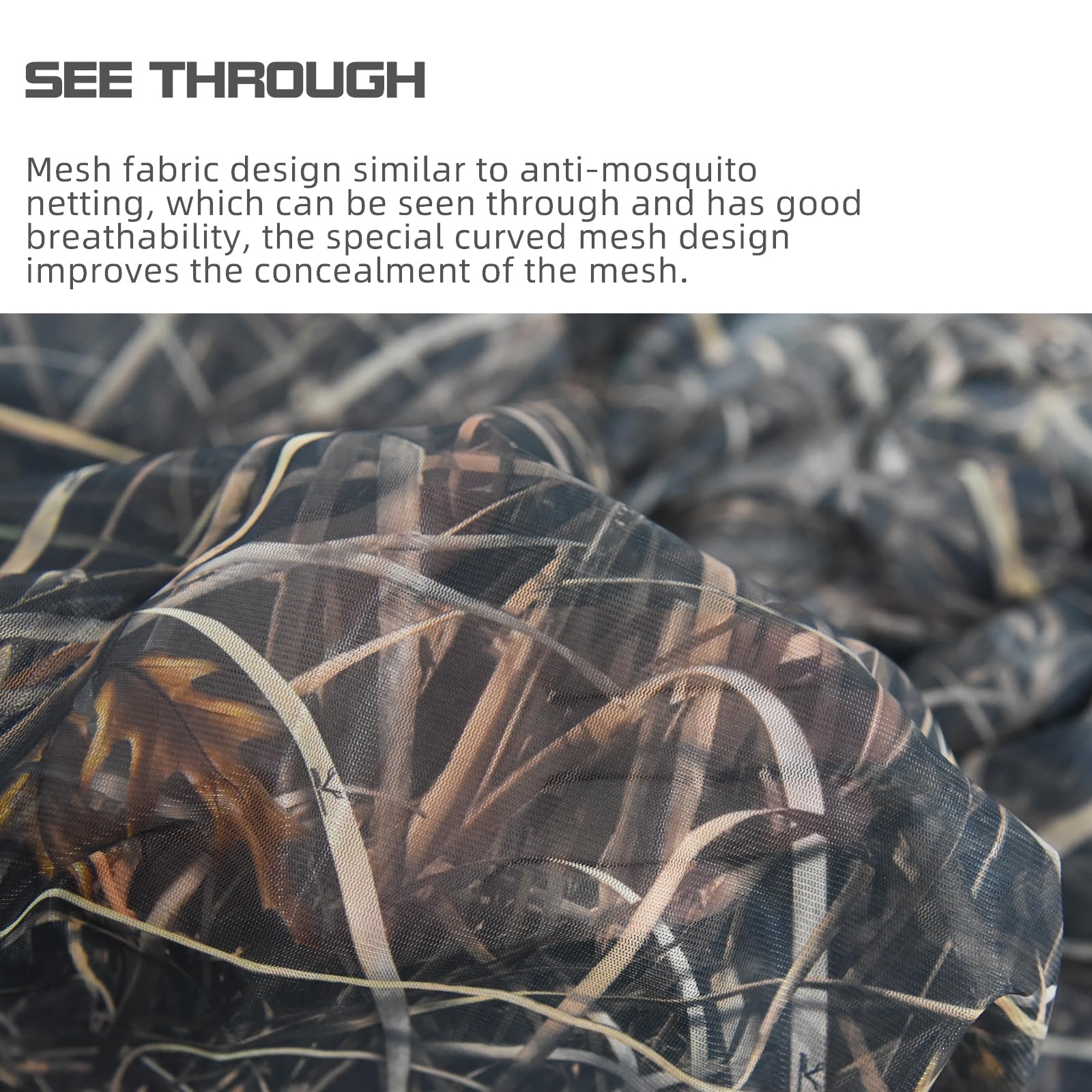 LOOGU Camo Netting Mesh Camouflage Net Bulk Roll Quiet Nets