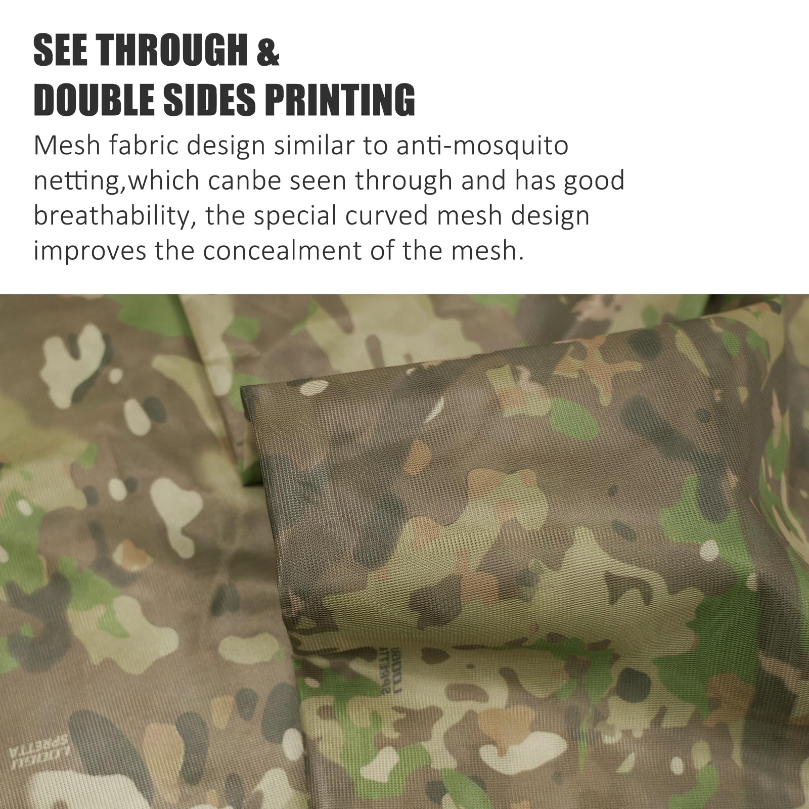 LOOGU Camo Netting Mesh Quiet Nets Spretta Camo