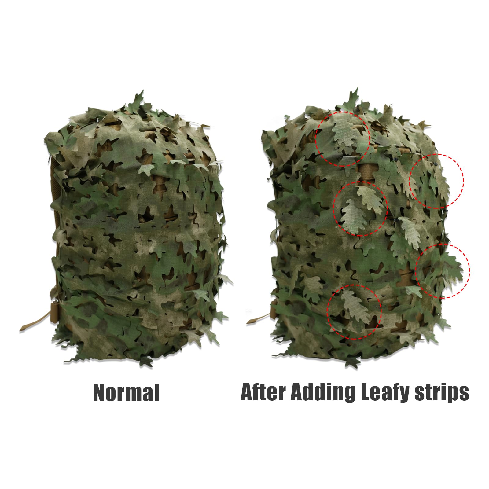 LOOGU Camo Tactical Backpack Cover Oak Leaf