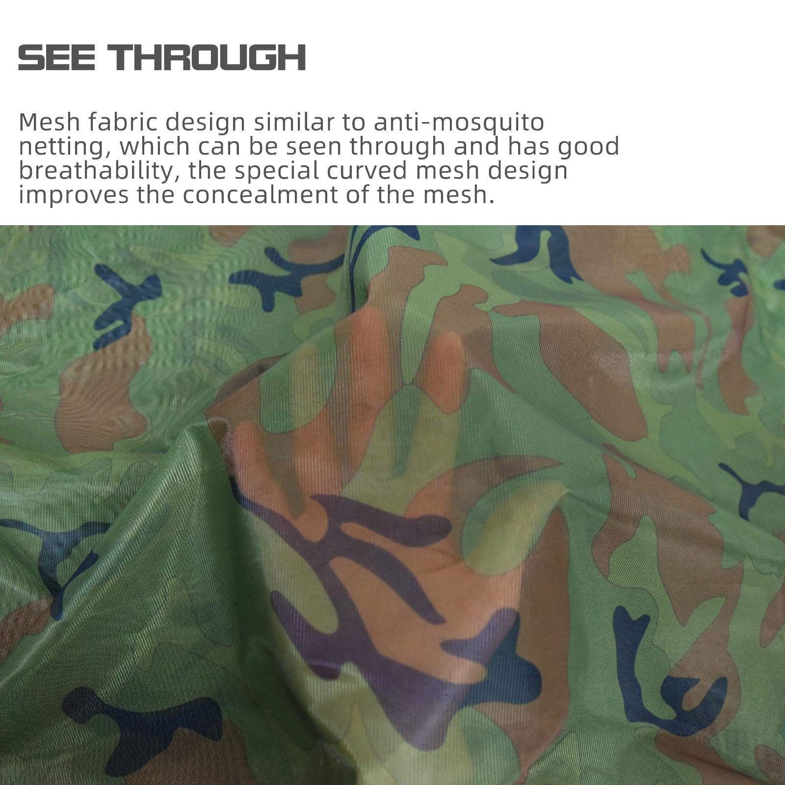 LOOGU Camo Netting Mesh Camouflage Net Bulk Roll Quiet Nets
