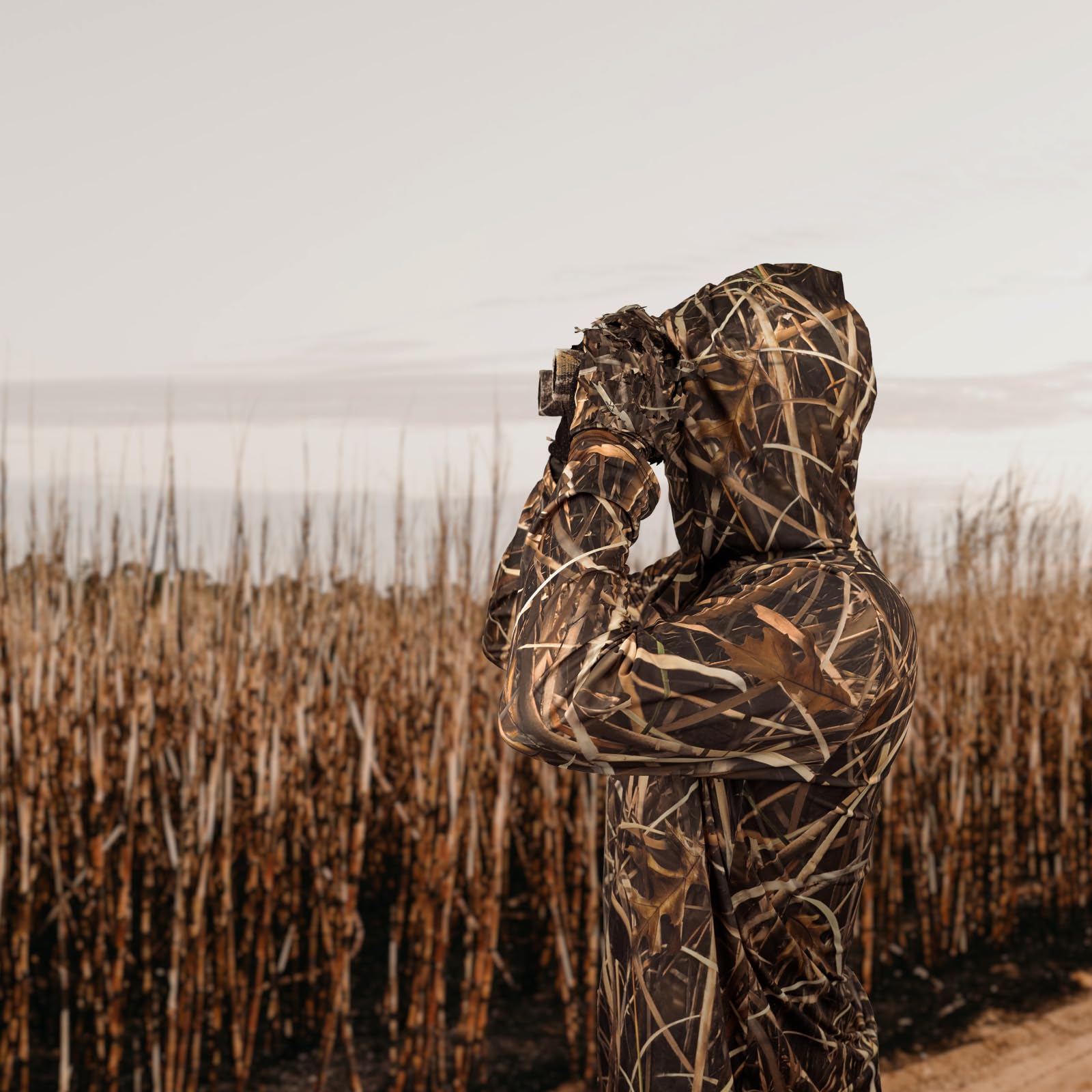 LOOGU Waterfowl Hunting Long Sleeve Hoodie Grass Shadow Camo T50