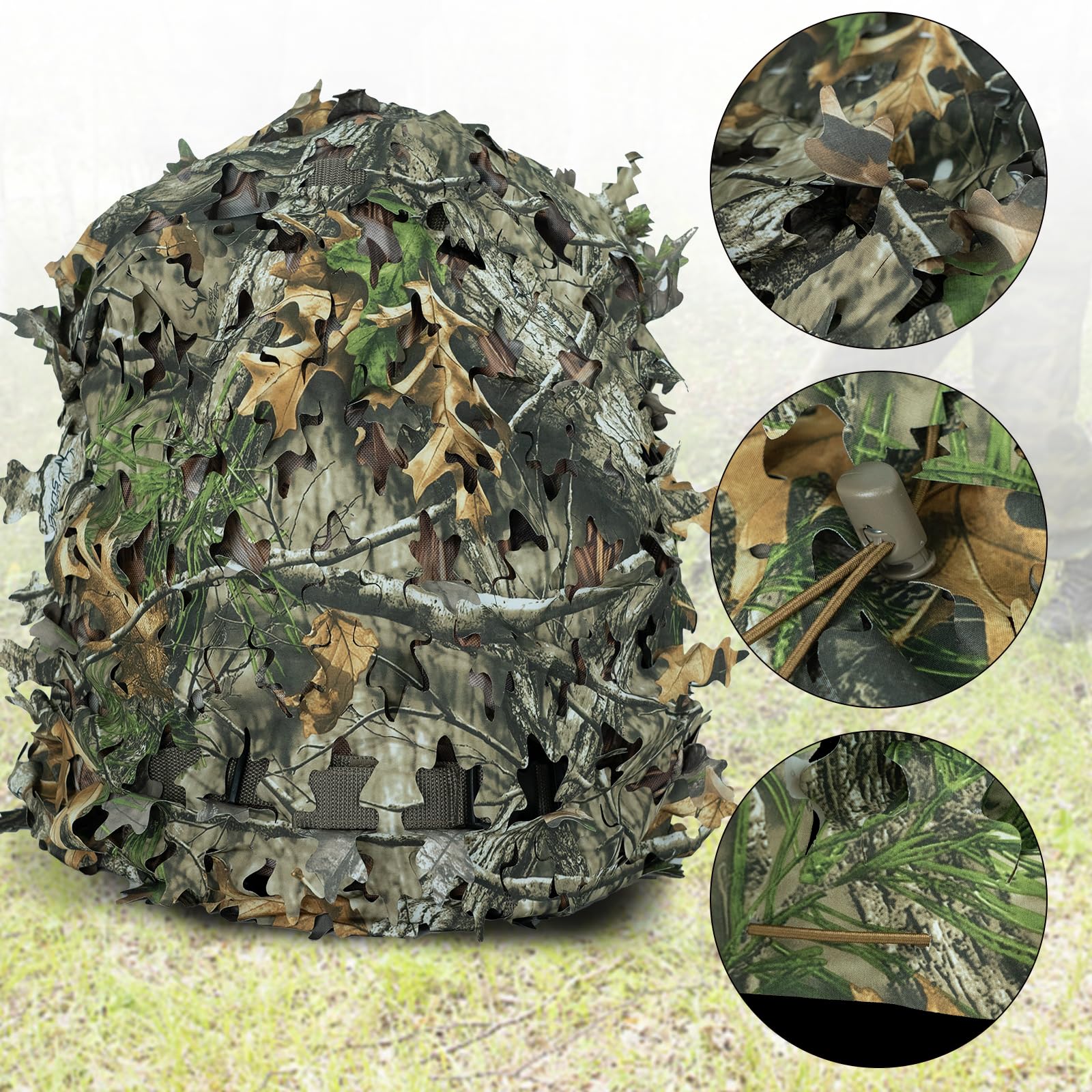 LOOGU Camo Tactical Backpack Cover Oak Leaf