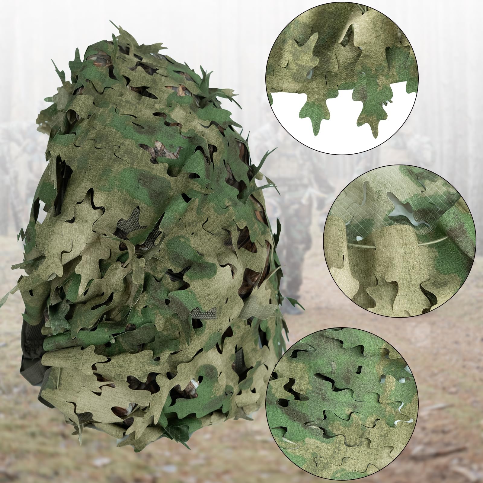 LOOGU Camo Tactical Backpack Cover Oak Leaf