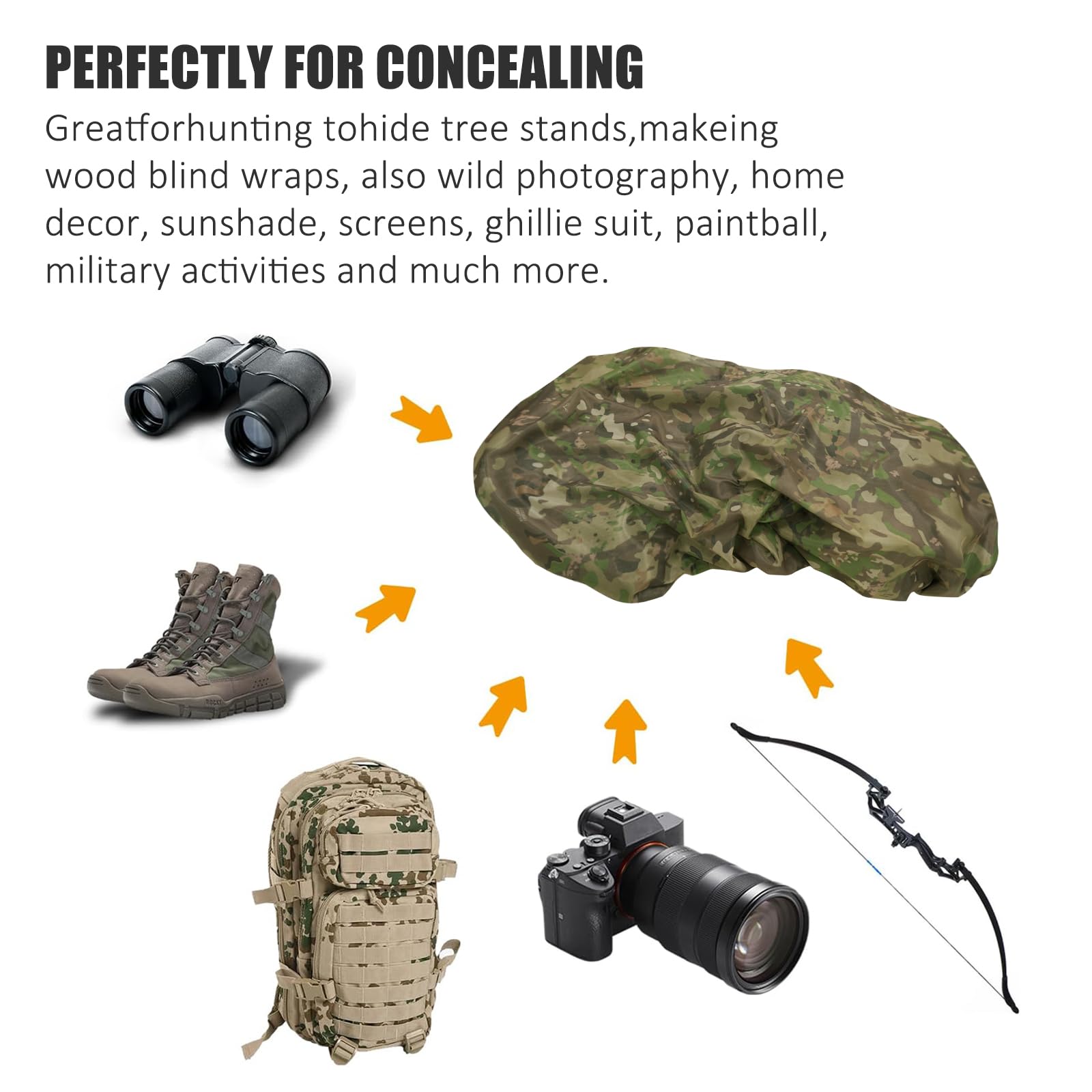 LOOGU Camo Netting Mesh Quiet Nets Spretta Camo